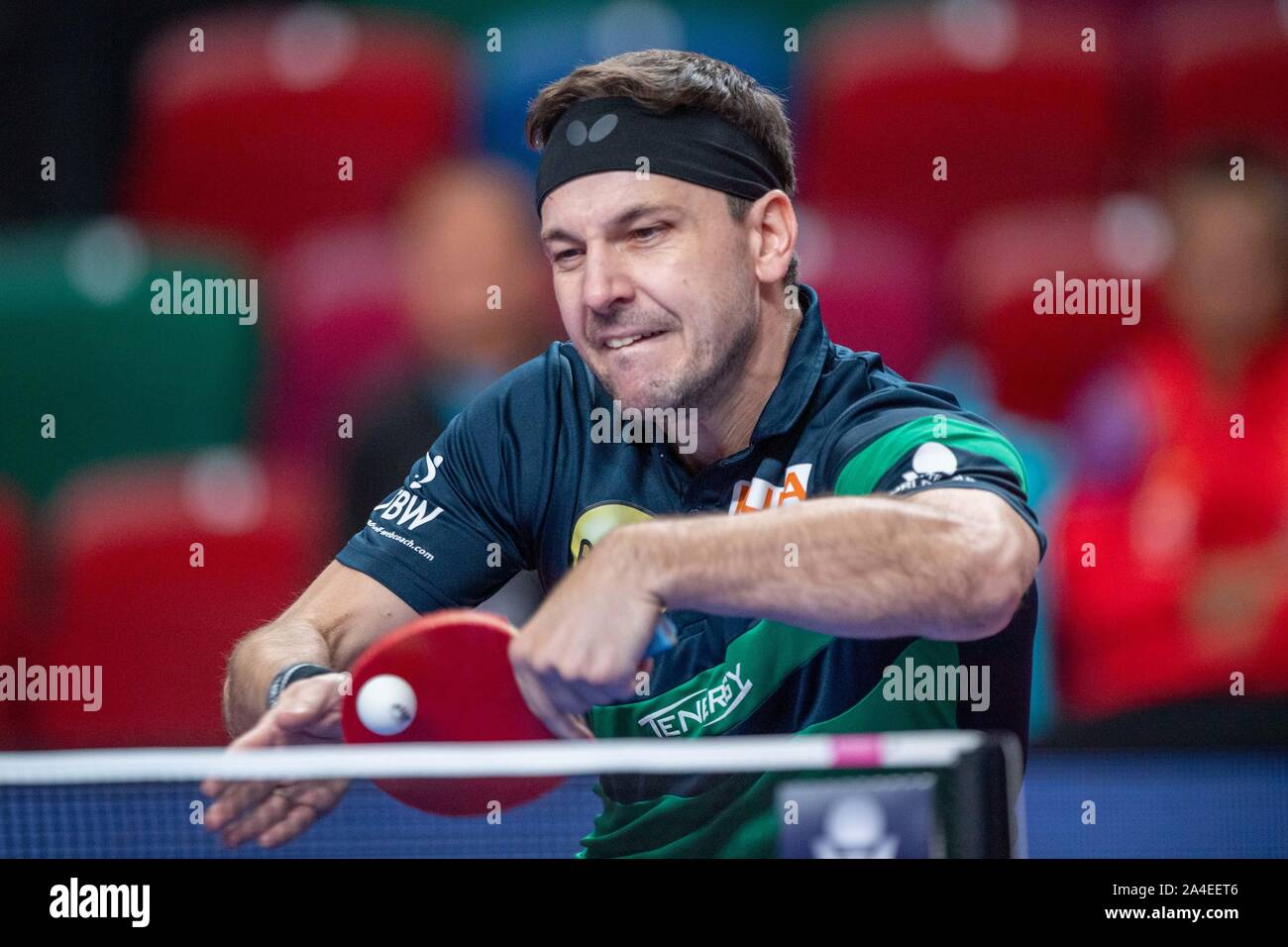 Timo Boll (GER), Aktion, 32. Runde von Singles die Männer, Tischtennis, German Open 2019 in Bremen am 10.10.2019. © Fotoagentur Sven Simon GmbH & Co. KG Drücken Sie die Taste Foto # Prinzess-Luise-Str. 41#45479 M uelheim/Ruhr # Tel. # 0208/9413250 Fax. # 0208/9413260 # GLS Bank BLZ 430 609 67 # Kto. 4030 025 100 # IBAN DE 75 4306 0967 4030 0251 00 BIC GENODEM1GLS #### www.svensimon.net ITTF Vorschriften untersagen die Verwendung von Fotografien als Bildsequenzen und/oder quasi-Video##. Stockfoto