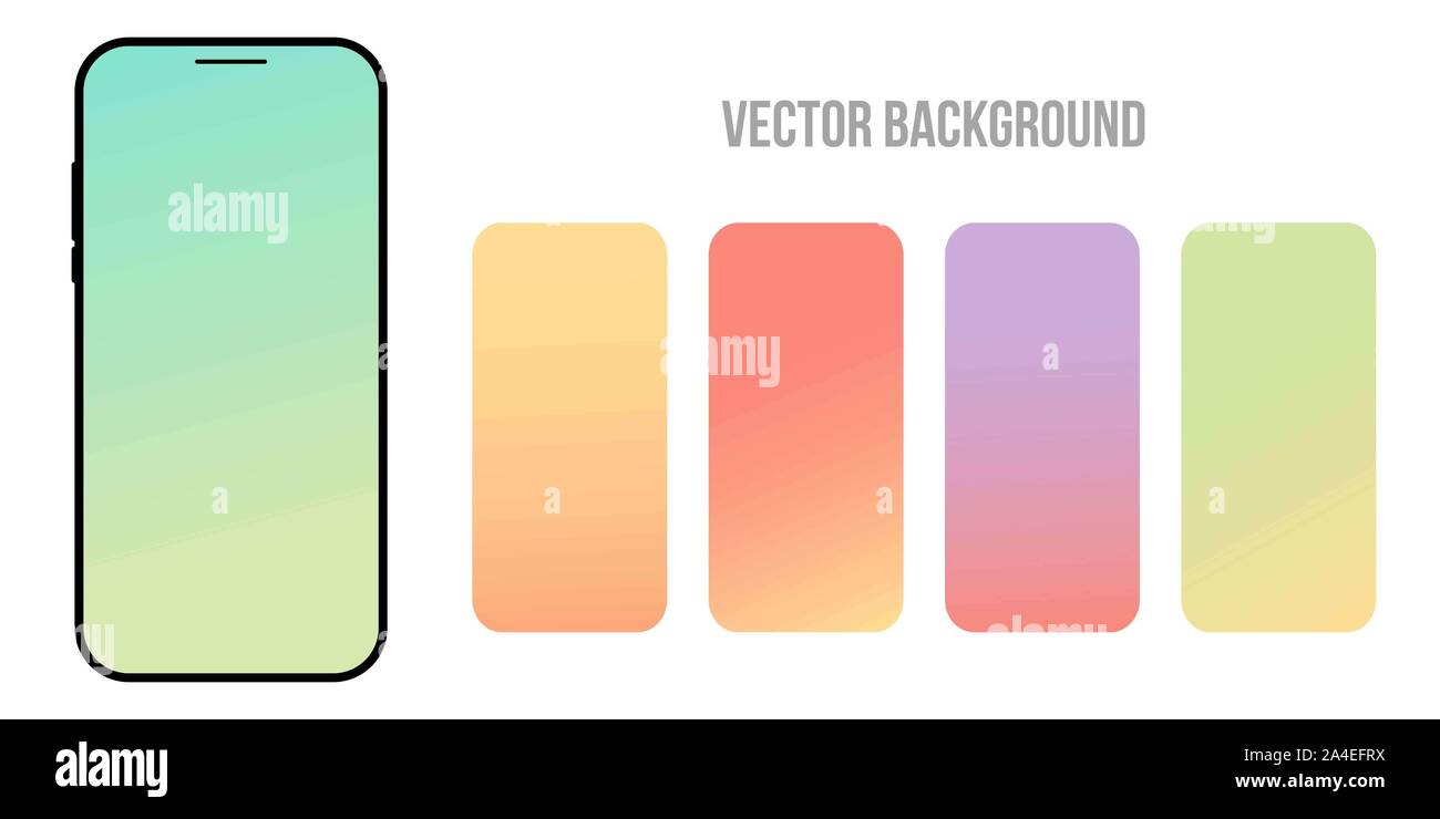 Pulsierende und glatte Pastell Farbverlauf weichen Farben für Geräte und moderne smart phone Bildschirm Hintergründe set vektor design Illustration Stockfoto