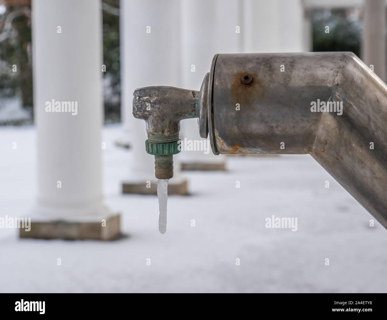 Heilquelle Marienbad im Winter Stockfoto