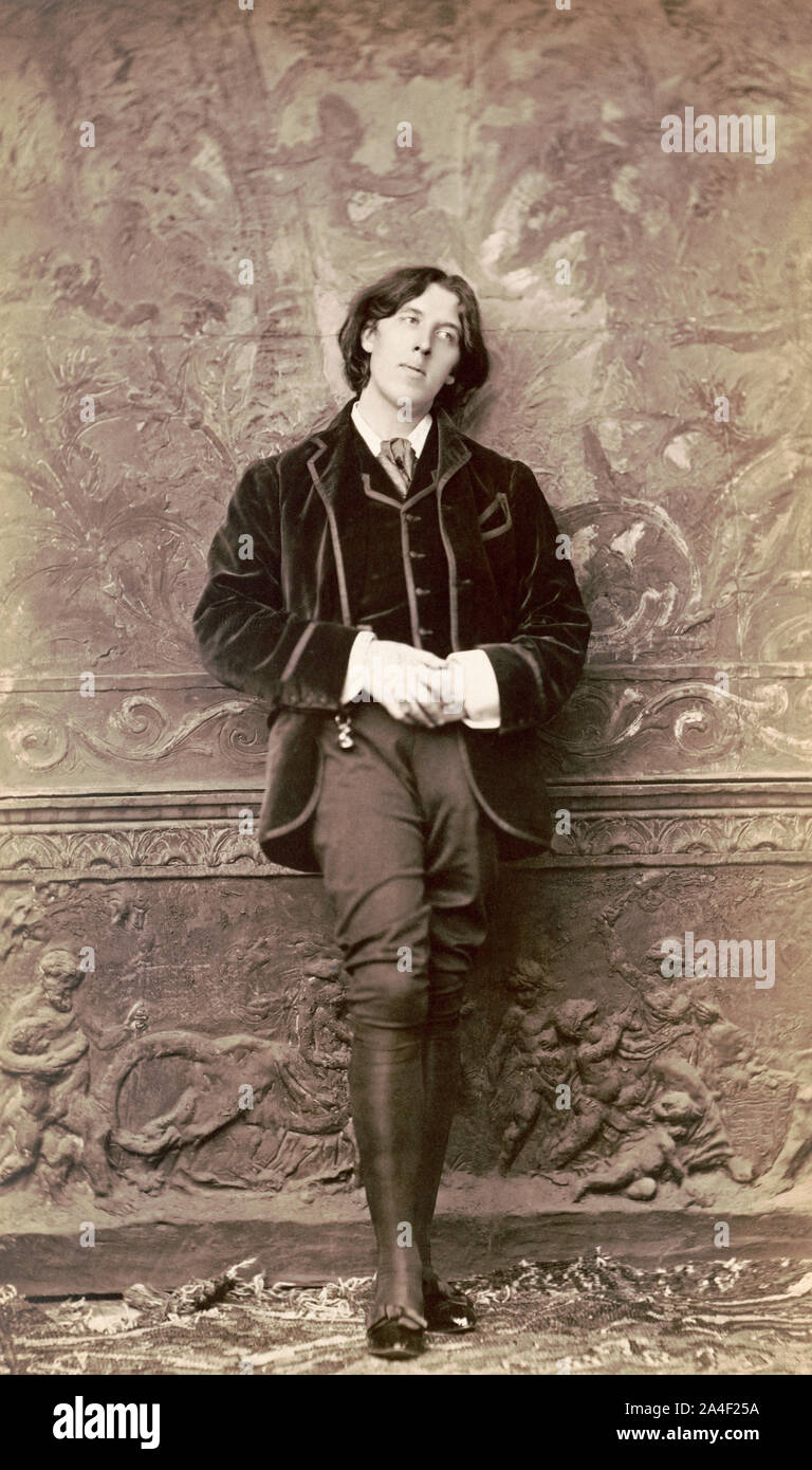 Oscar Wilde, 1854 - 1900. Irische Dichter und Dramatiker. Nach einem photogaph in den frühen 1880er Jahren von amerikanischen Fotografen Napoléon Sarony. Stockfoto