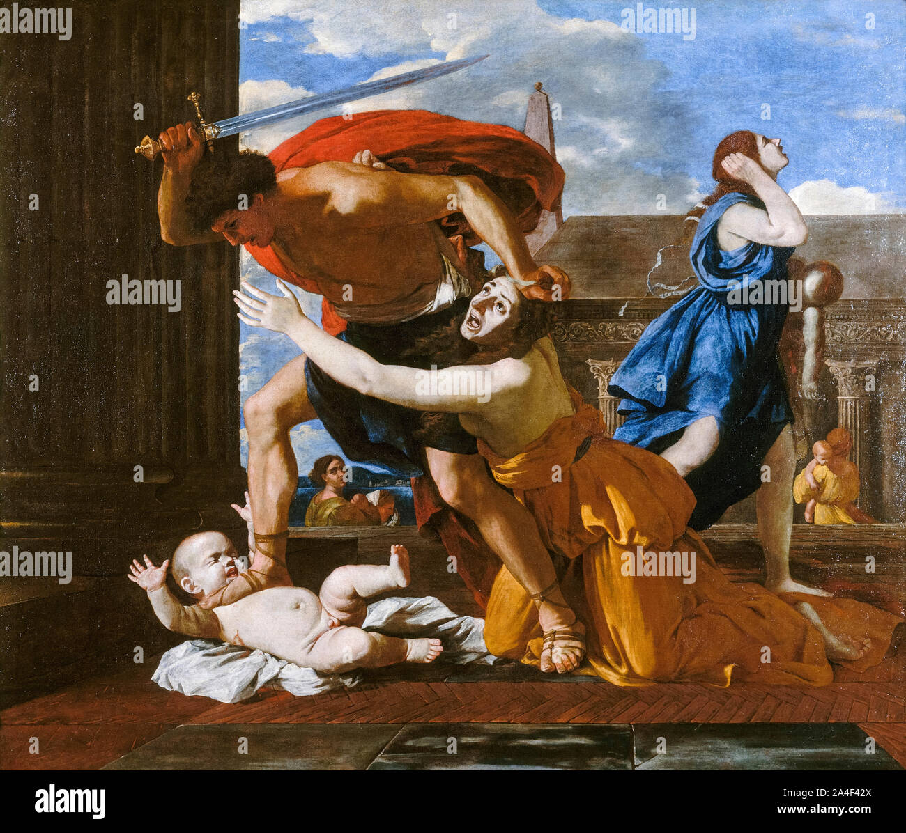 Nicolas Poussin, Der Mord der unschuldigen Kinder, Malerei, 1625-1626 Stockfoto