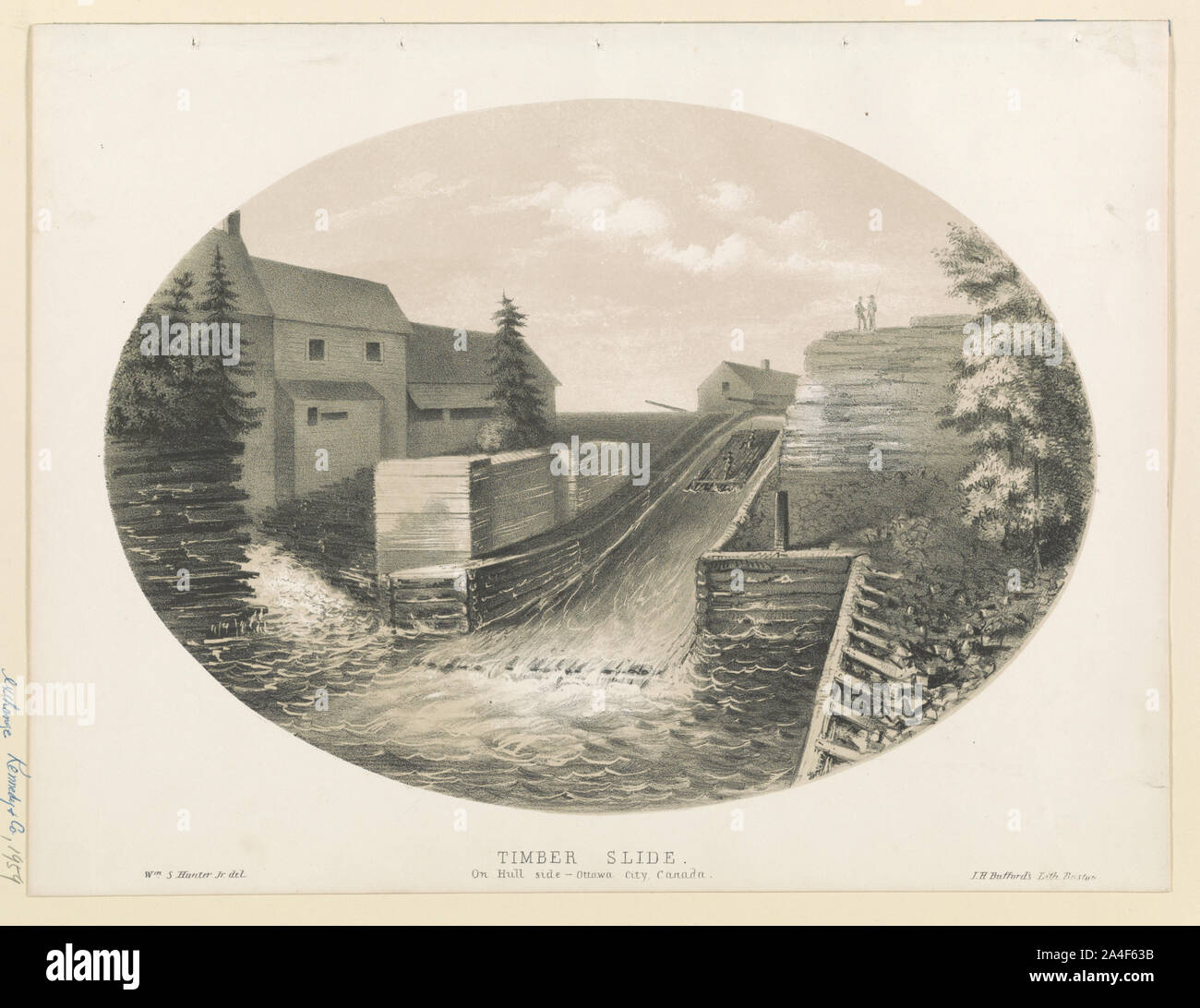 Holz schieben Stockfoto