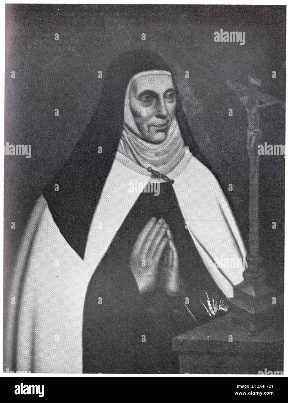 La bienheureuse Anne de Saint Barthélemy, Porträt Conservé au couvent de Saint Joseph à Avila Stockfoto