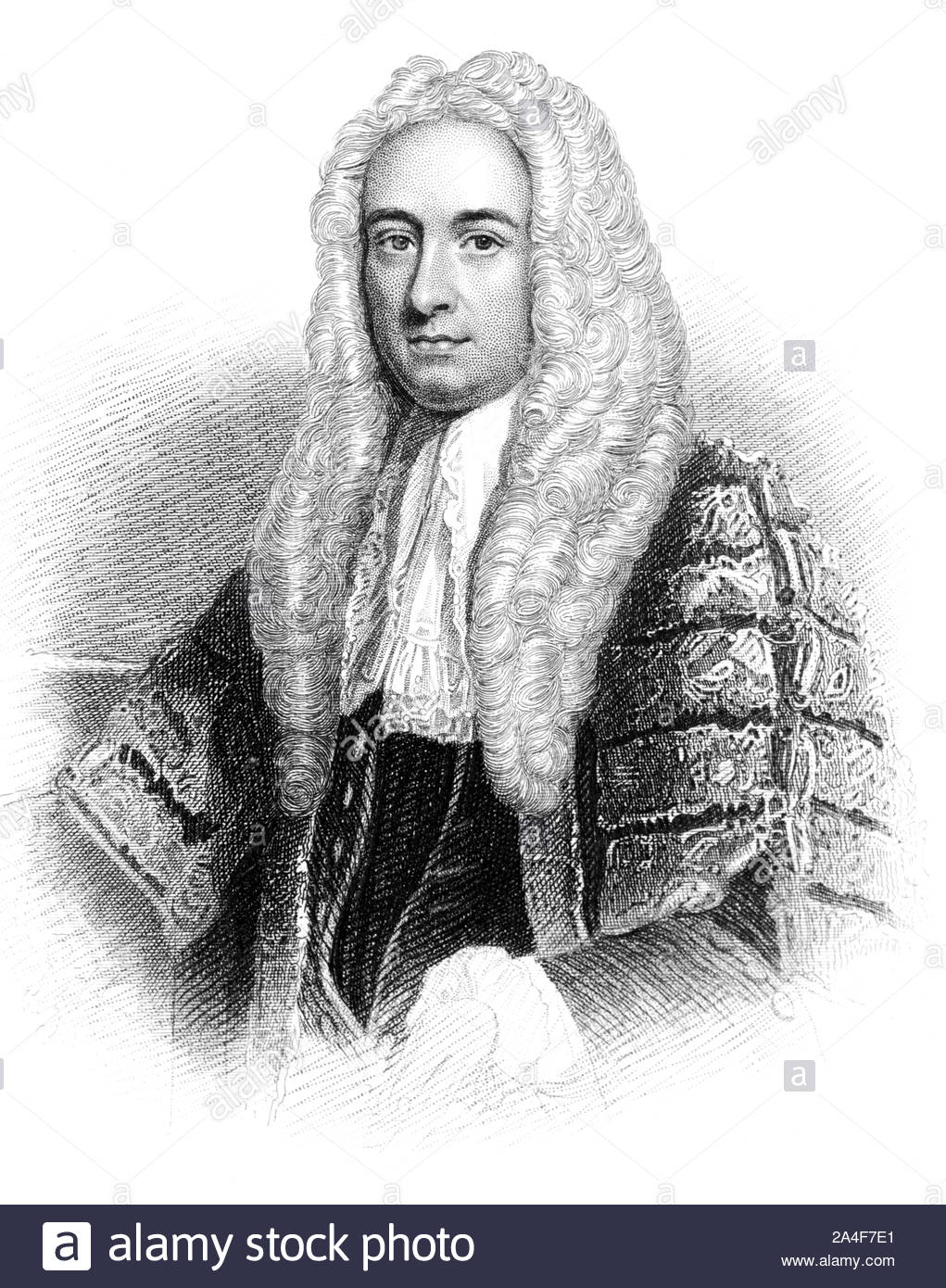 Philip Yorke Portrait, 1 Graf von Hardwicke, 1690 - 1764, war ein englischer Anwalt und Politiker, als Lord High Chancellor von Großbritannien, vintage Abbildung von 1850 serviert. Stockfoto