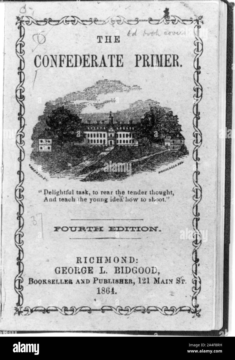 Titel Seite der Konföderierten Primer (4. ed., Richmond, 1864) mit Illus. von William & Mary College ( Stockfoto