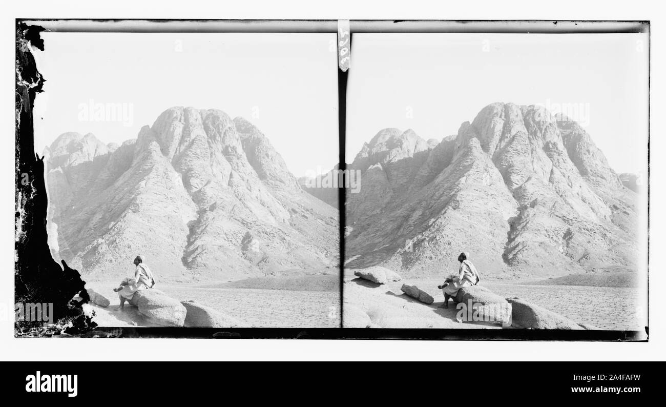 Zum Sinai, über das Rote Meer, Tor, und Wady Hebran. In der Nähe von Blick auf dem Berg Sinai Stockfoto