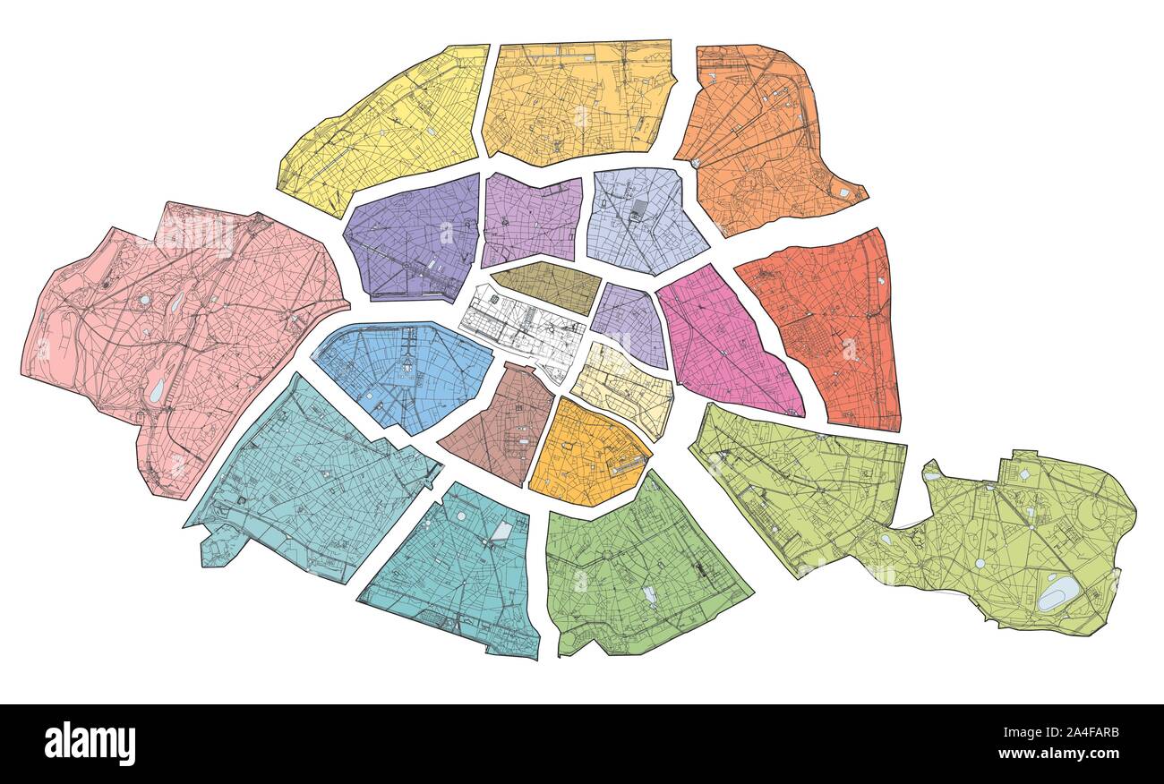 Stadt Bei Paris Flughafen 4 Buchstaben Vista satellitare della mappa di parigi Stock-Vektorgrafiken kaufen - Alamy