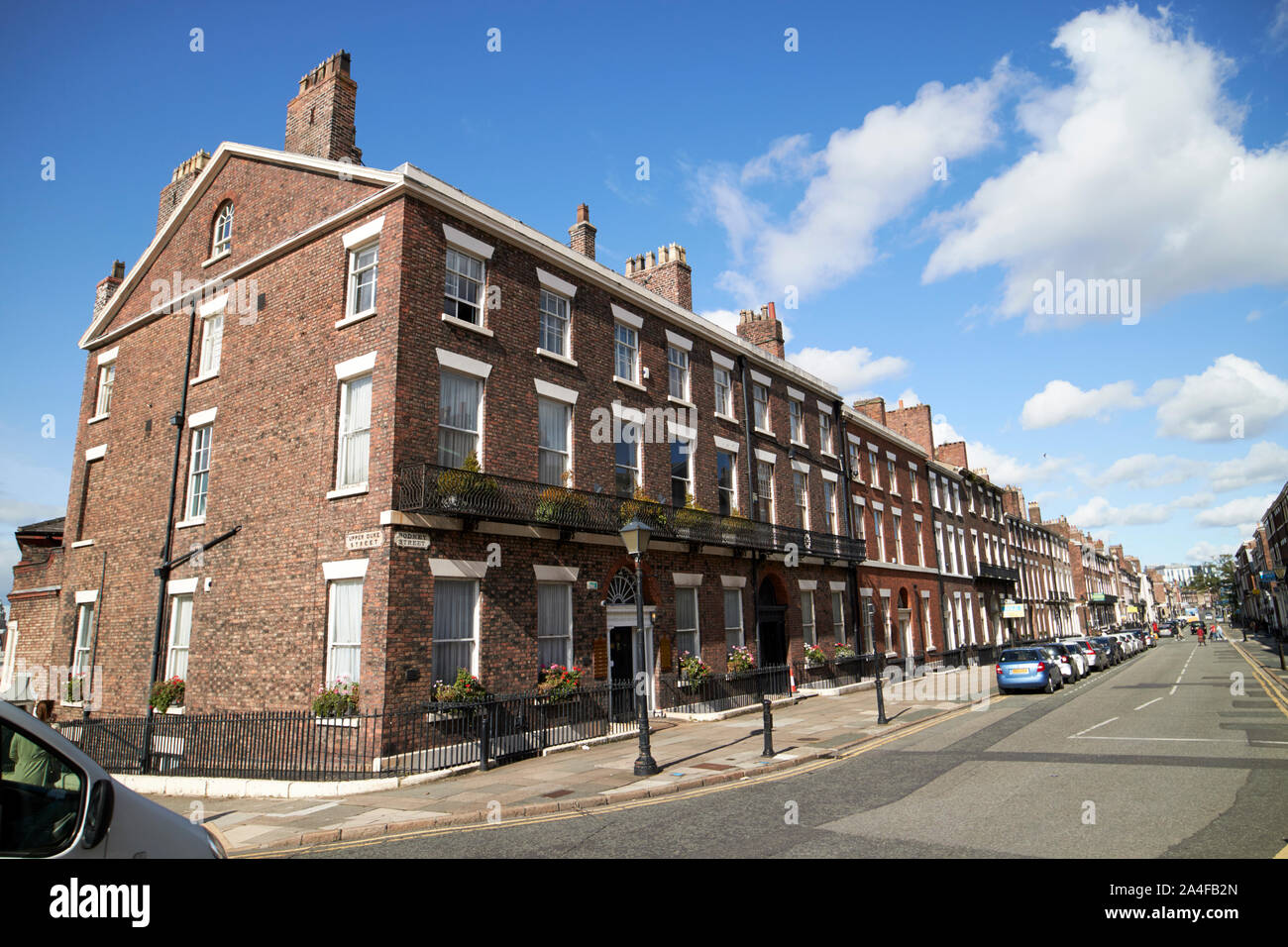 Kreuzung der Rodney Street und oberen Duke Street in Liverpools georgianischen Viertel Liverpool England Großbritannien Stockfoto