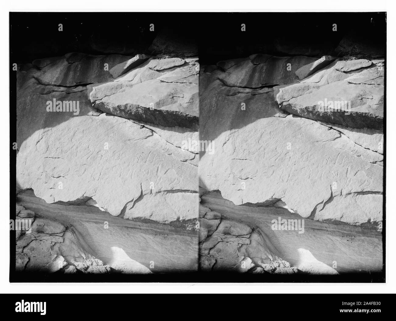 Auf den Sinai über die Wüste. Nabatäischen Inschriften in Wady Mokattab. Stockfoto