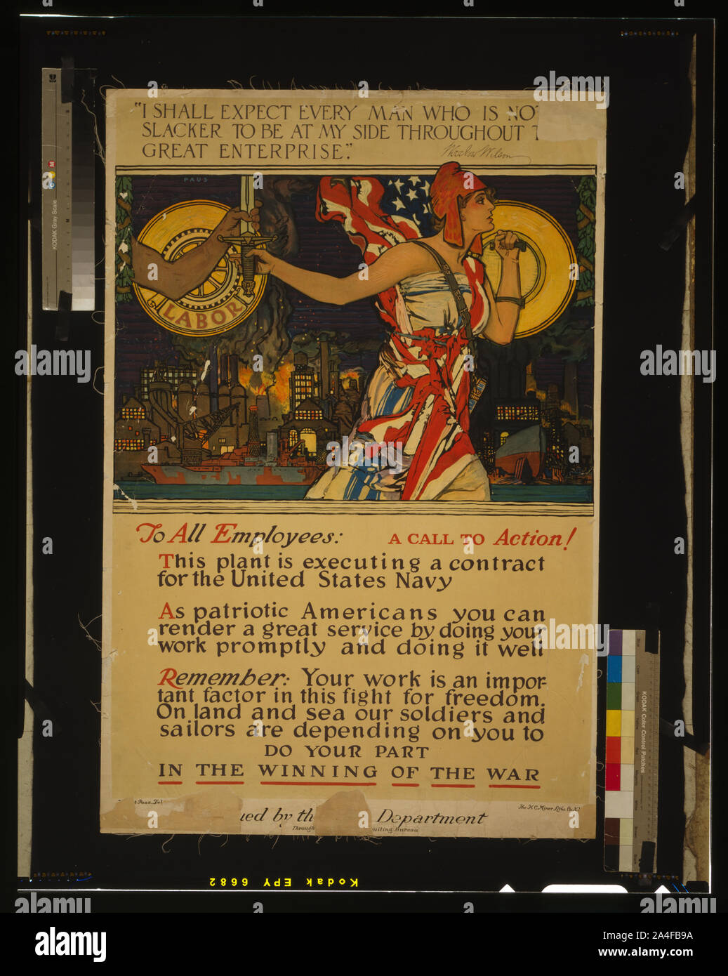 Für alle Mitarbeiter: Ein Aufruf zum Handeln! Stockfoto