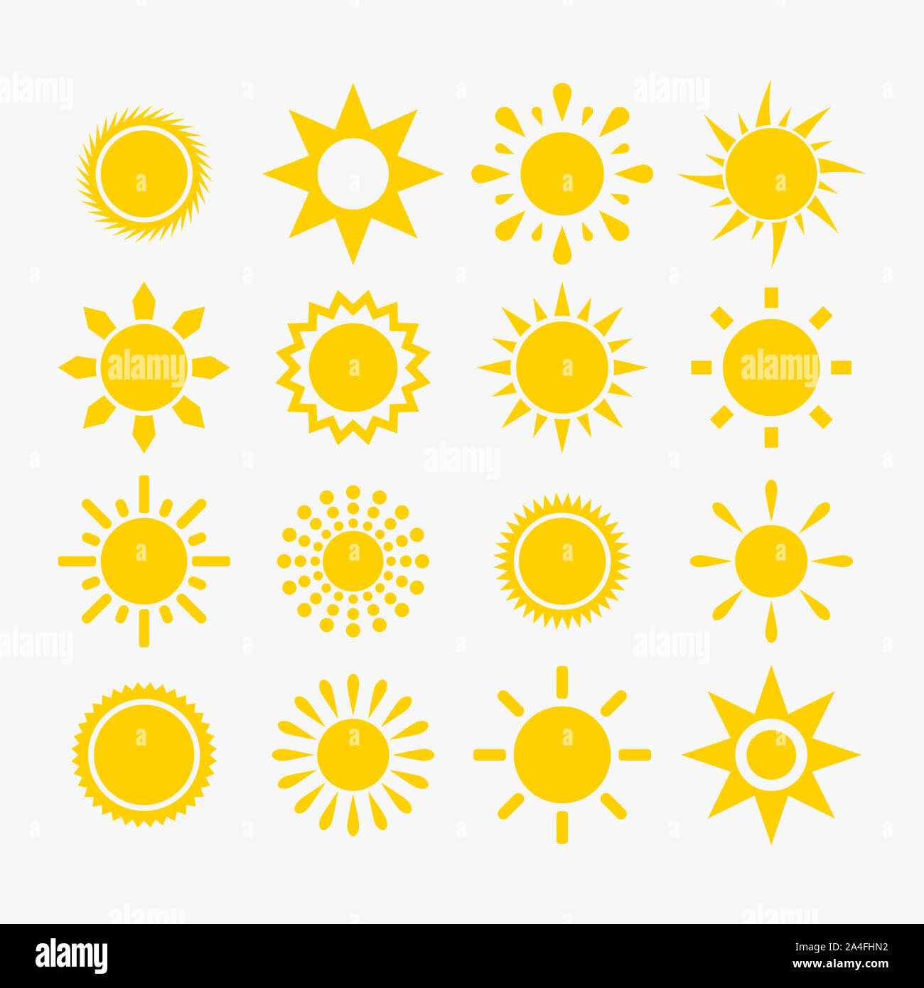 Sonne-Icon-set Stockfoto