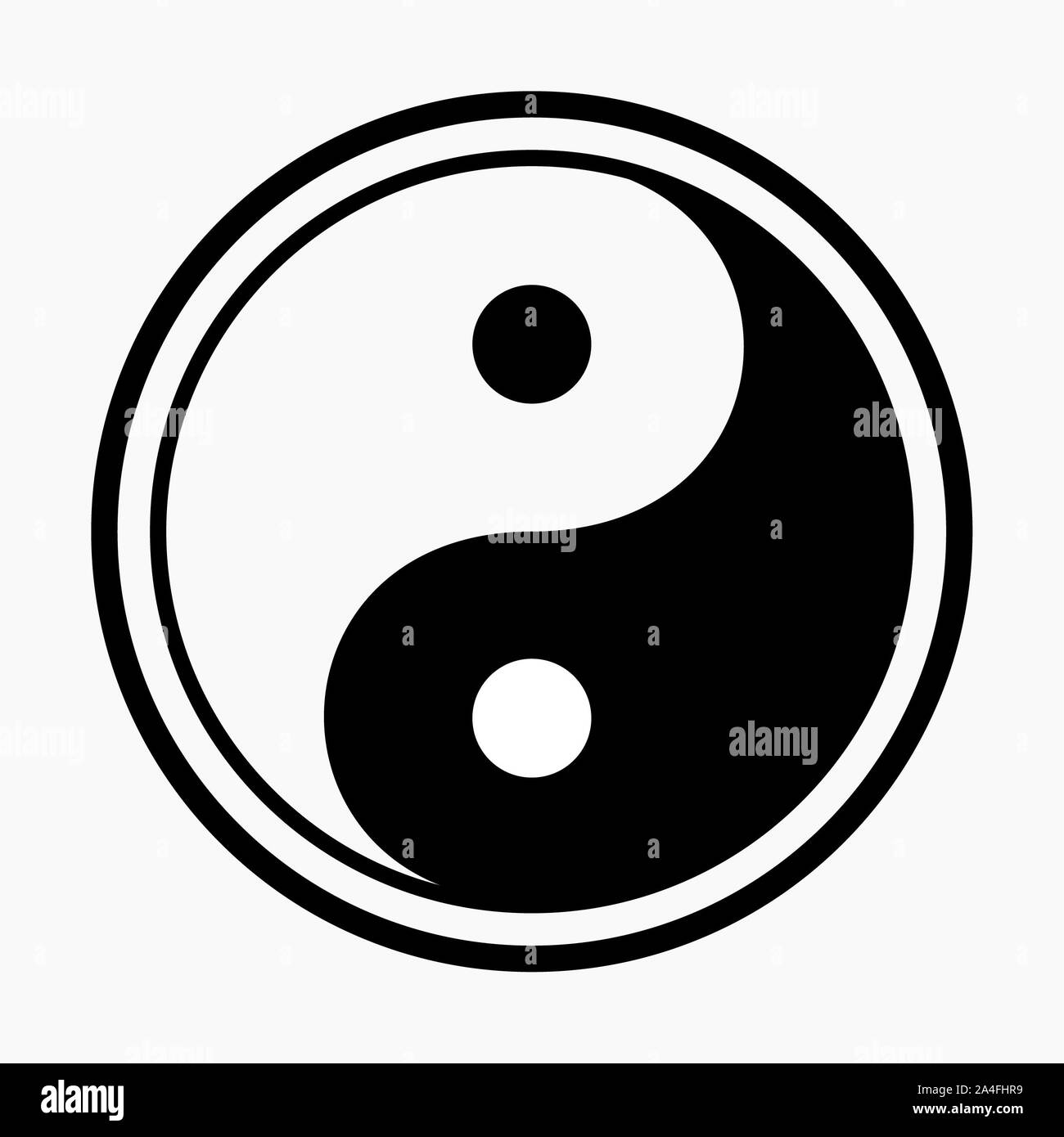 Yin Yang Symbol Einstellen Stockfoto