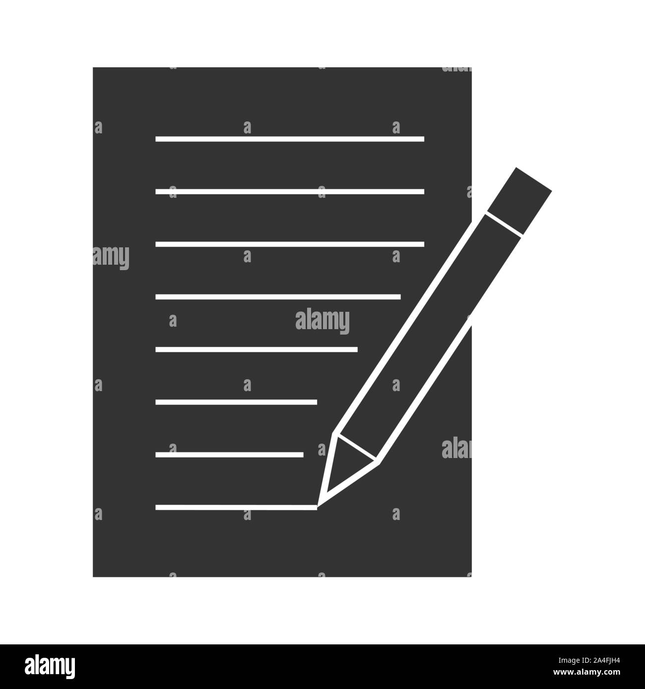 Das Symbol mit dem Bild ein Blatt und ein Stift für die Gestaltung und Dekoration von Websites und Anwendungen, flache Bauform. Stock Vektor