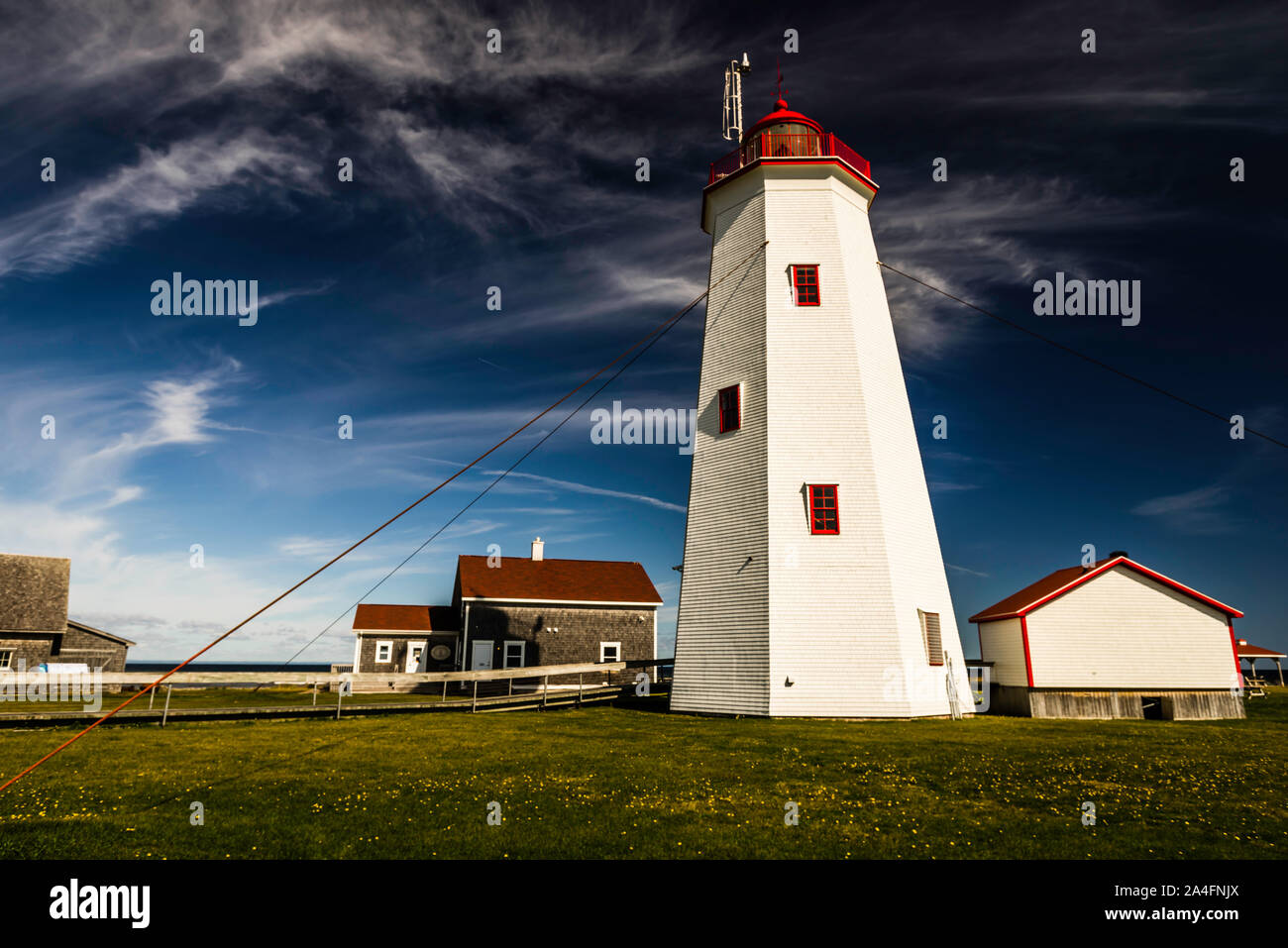 Miscou Island Lighthouse Miscou, New Brunswick, CA Stockfoto