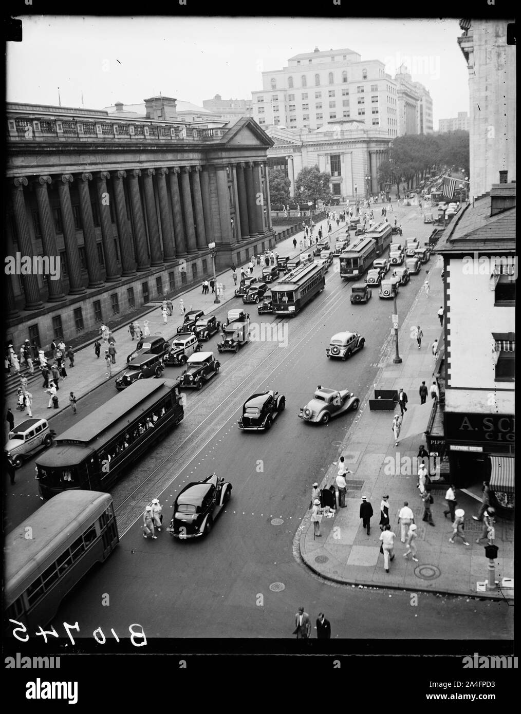 Verkehr Szenen in Waschen, Gleichstrom, 15 St. an der Treasury, 7/20/36 Stockfoto