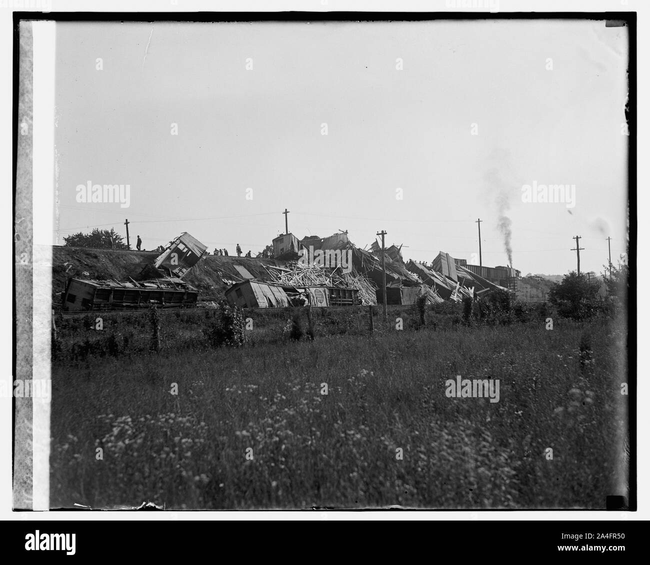 Zug Wrack auf Cameron Run, 7/20/26. Stockfoto