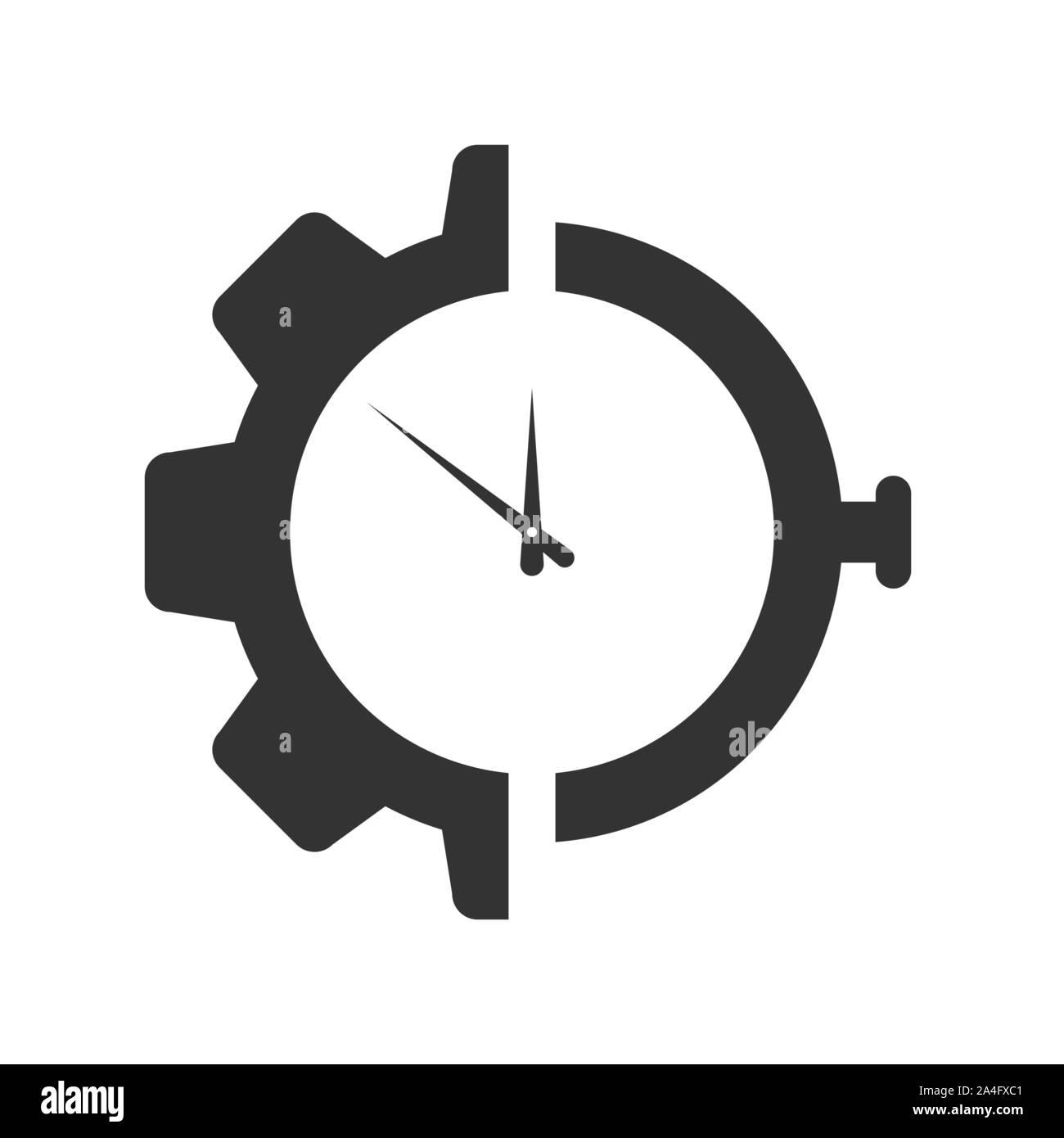 Rund-um-die-Uhr technische Unterstützung der Kunden für das Design und die Registrierung von Websites und Anwendungen. Symbol, flache Bauform. Stock Vektor