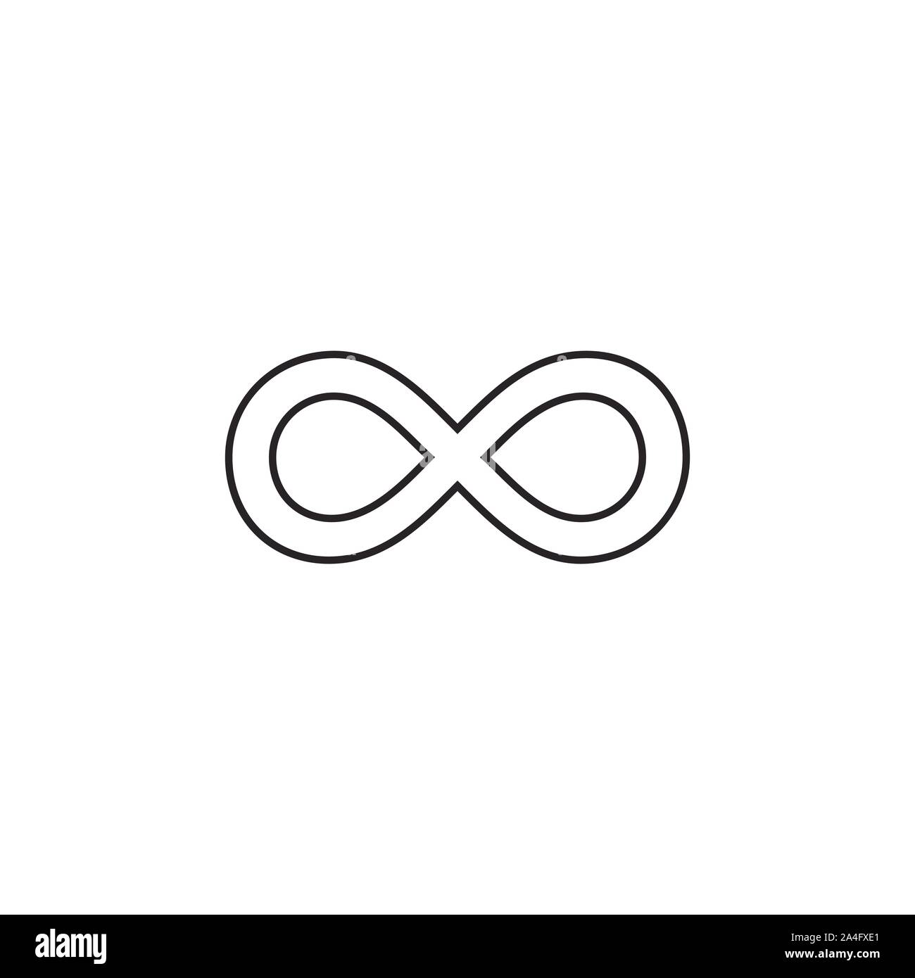 Grenzenlos, unendlich Symbol. Vector Illustration, flache Bauform. Stock Vektor