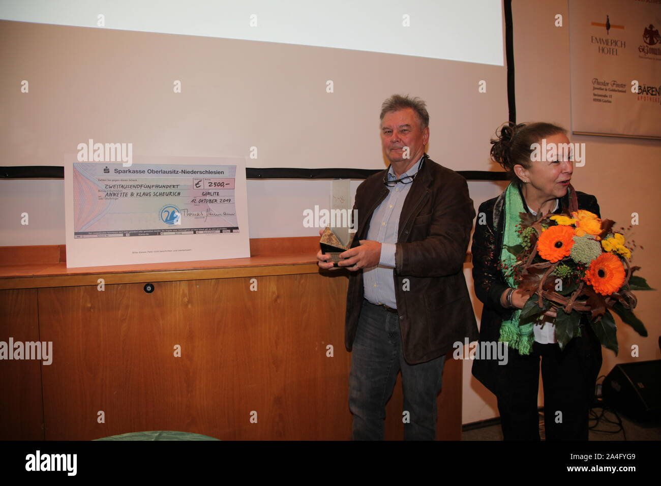 Annette und Klaus Scheurich für den Görlitzer Meridian Naturfilmpreis 2019 Stockfoto