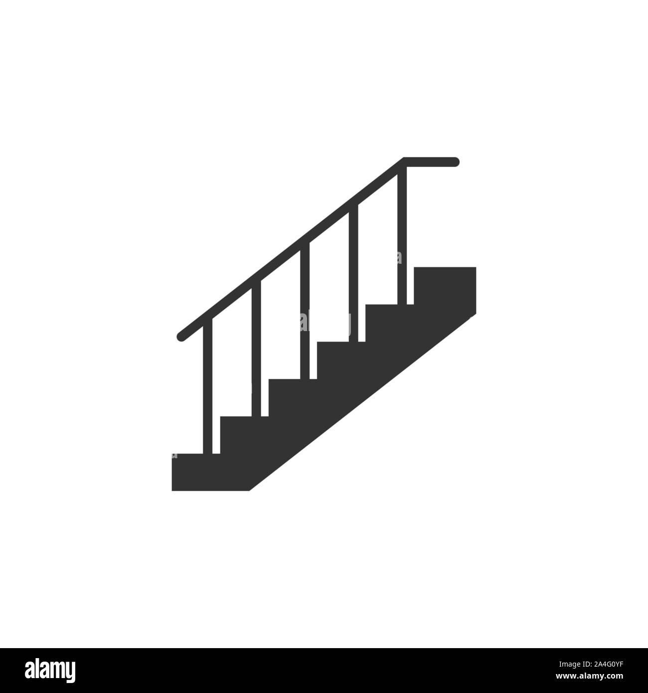 Treppe, Treppenhaus, bis Symbol. Vector Illustration, flache Bauform. Stock Vektor