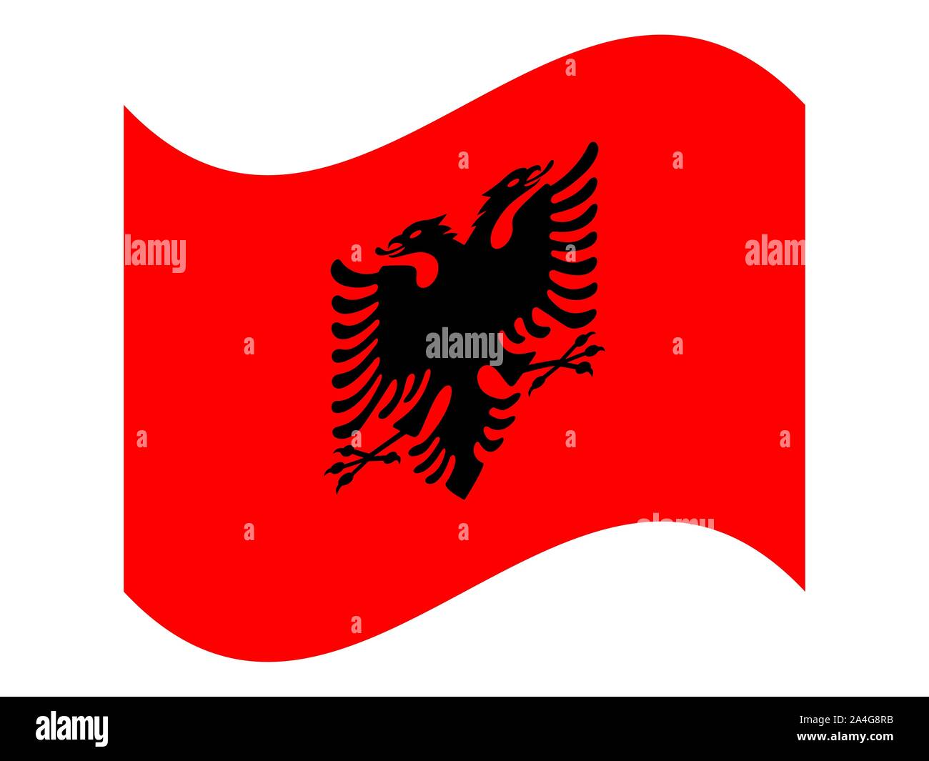 Wave Flagge Albaniens Vektor-illustration eps 10. Stock Vektor