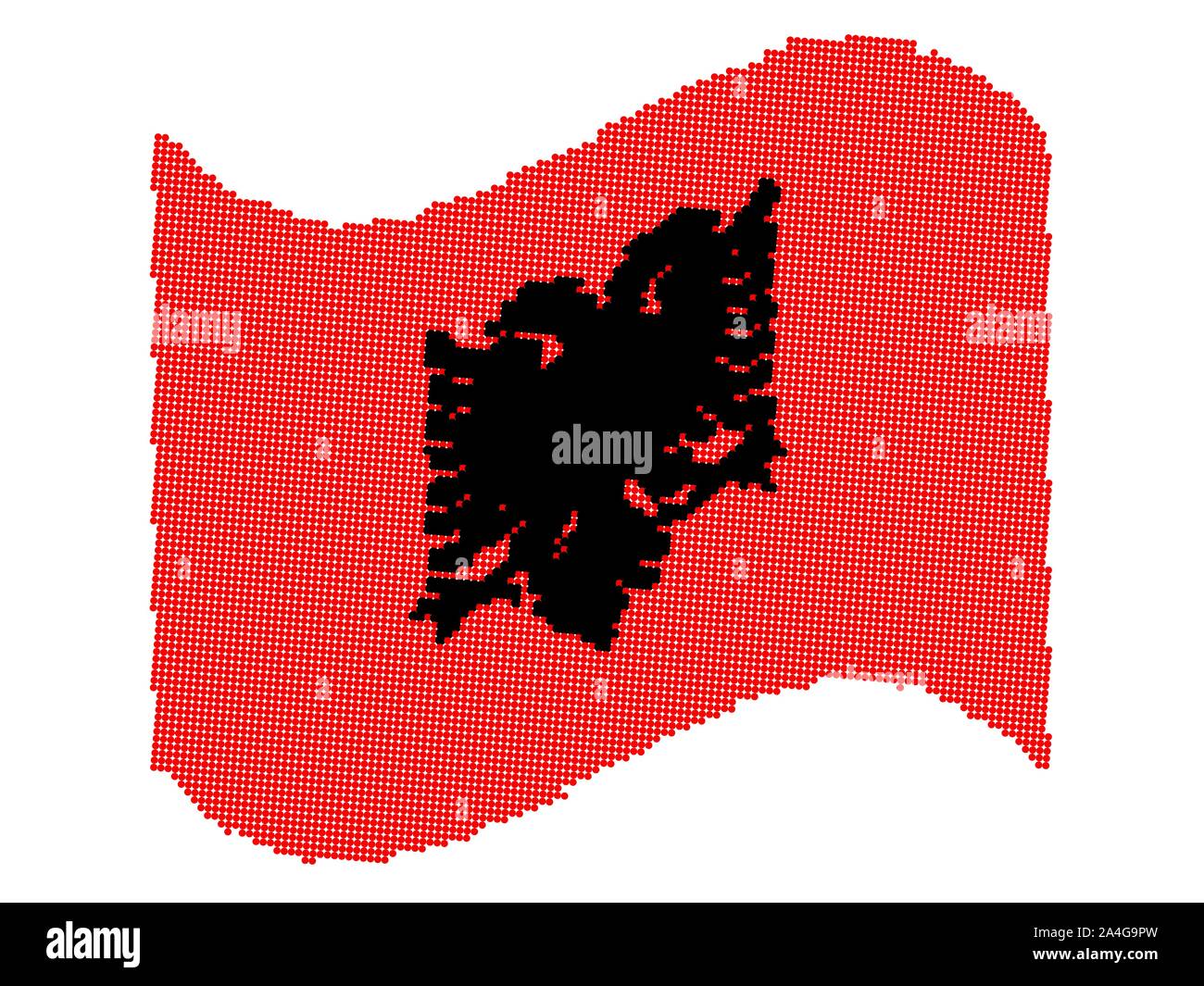 Halbton Wave Flagge Albaniens Vektor-illustration eps 10. Stock Vektor