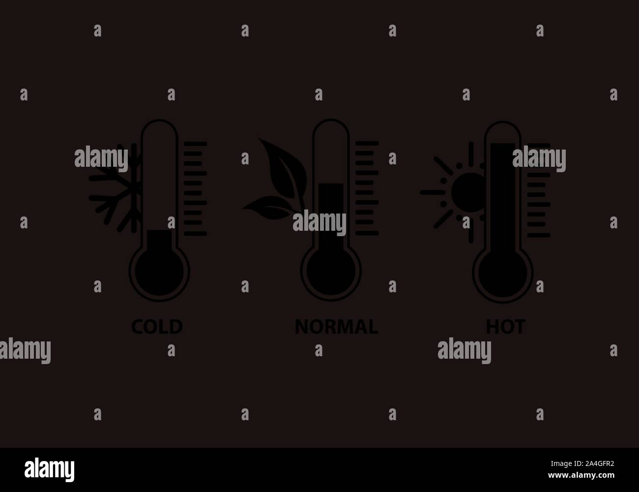 Eingestellte Temperatur flachbild Vektor Symbol Stockfoto