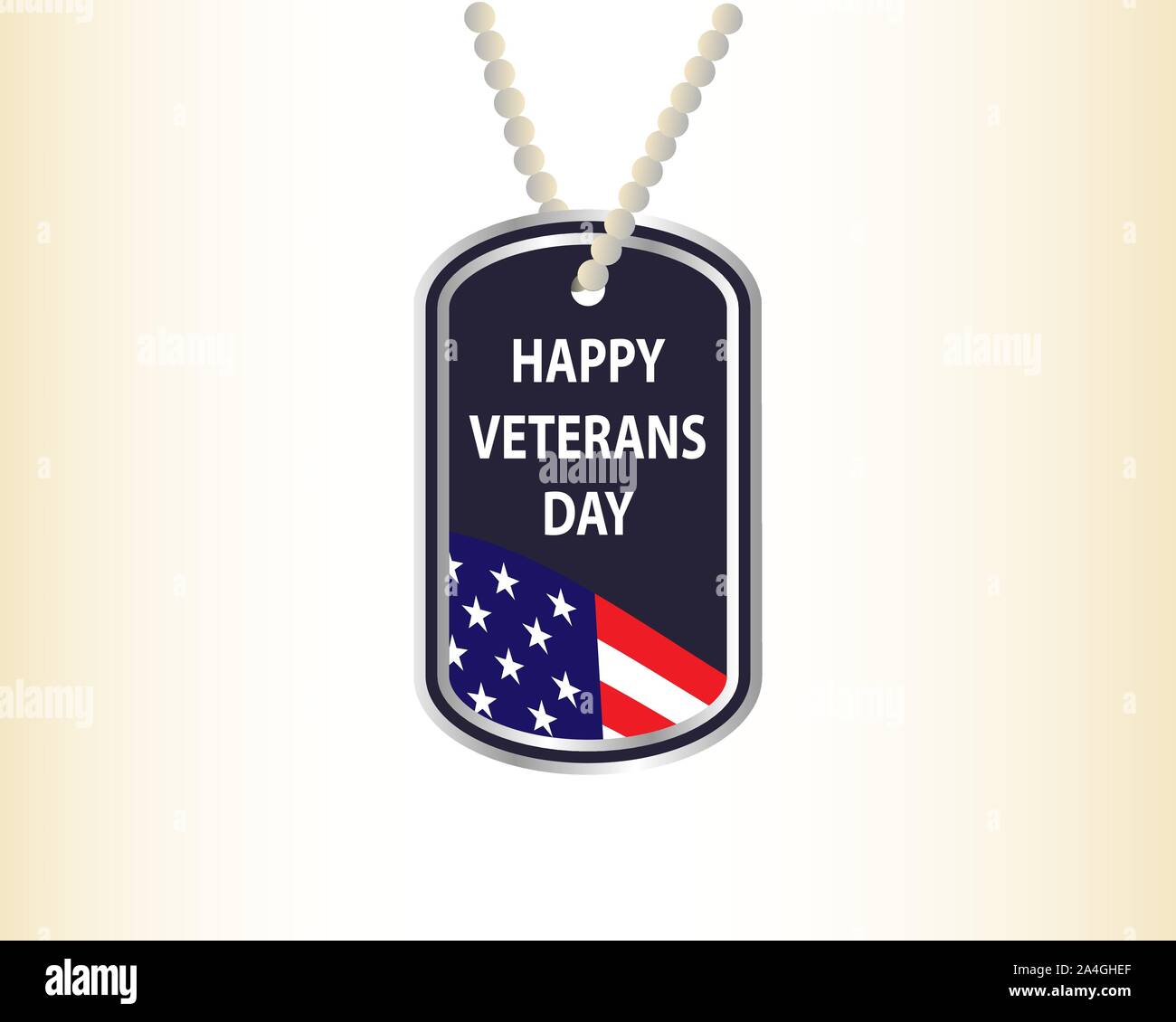 Happy Veterans Day. Medaillon mit der Inschrift und US-Flagge. Vector Illustration. Stock Vektor
