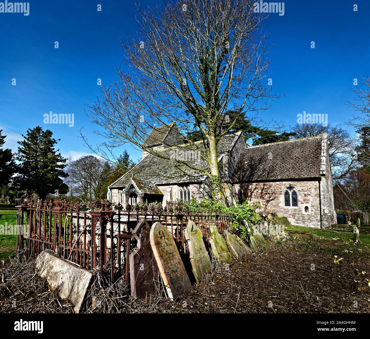 St. James Kirche ist an Kinnersley, einem Dorf in Herefordshire; fanden fünf Meilen östlich der Grenze von radnorshire und 10 km nord-westlich von Hereford Stockfoto