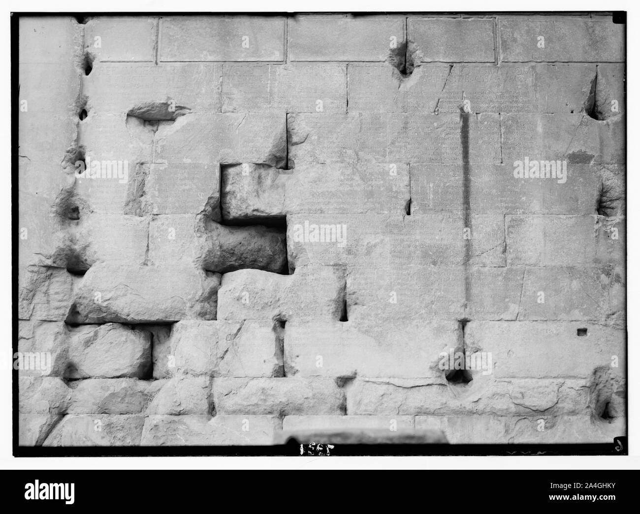 Die Türkei. Ankara. Tempel des Augustus Caesar. Lateinische Inschrift näher. Stockfoto