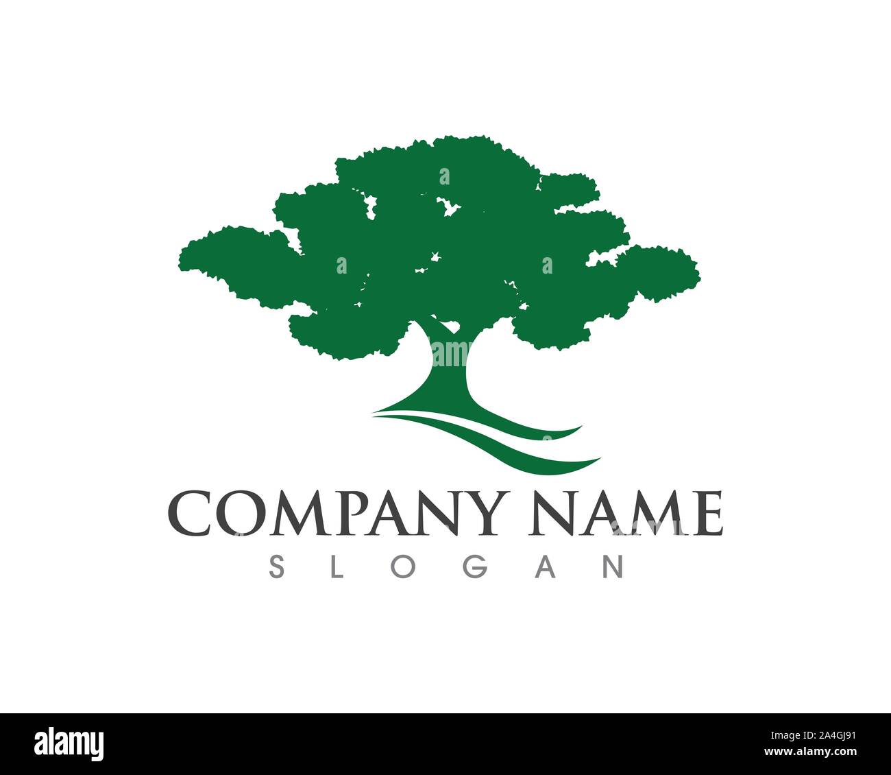 Oak Tree Leaf Logo template Vector Illustration Design Stock Vektor