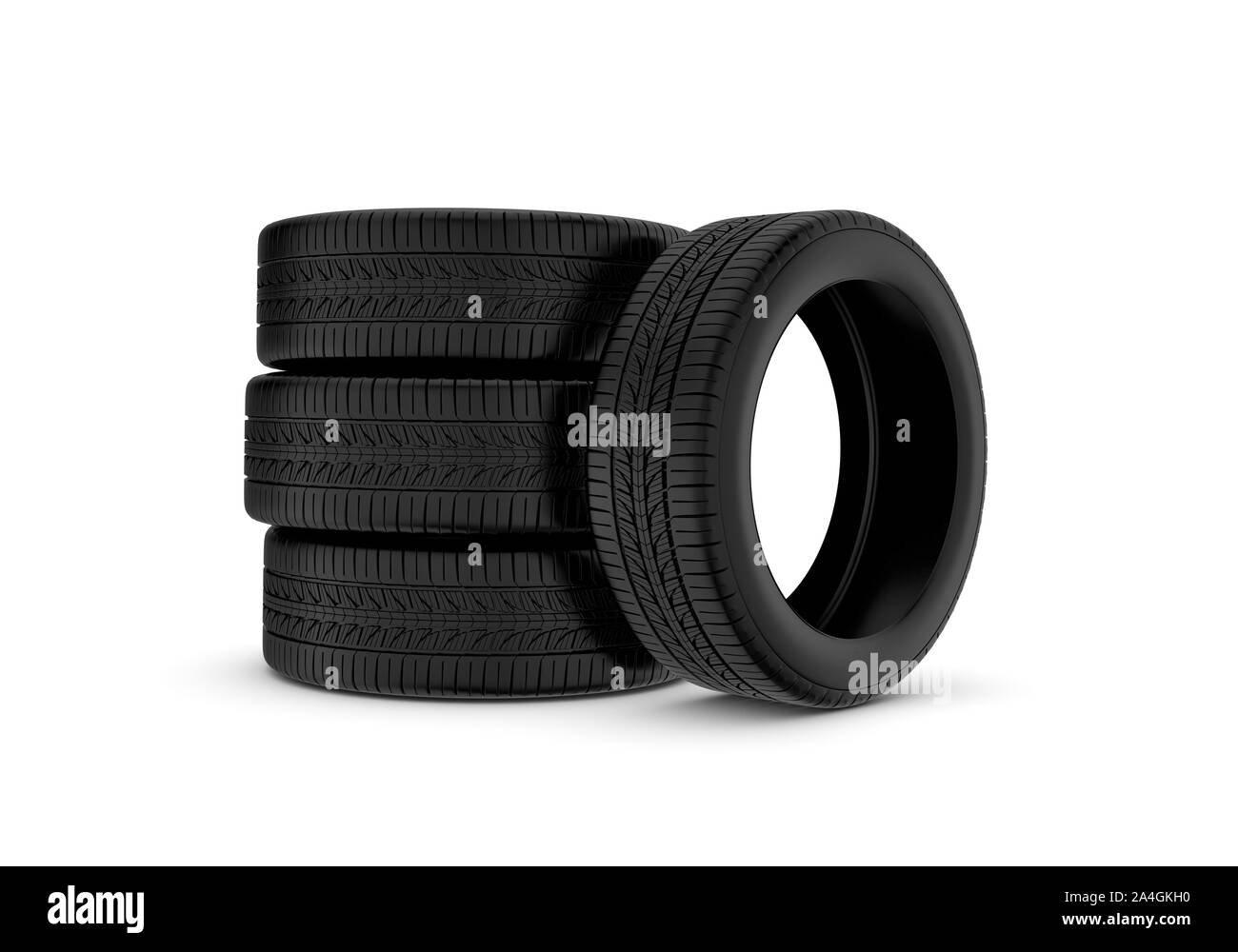 Rendering schwarzen Reifen, auf weißem Hintergrund. Stockfoto