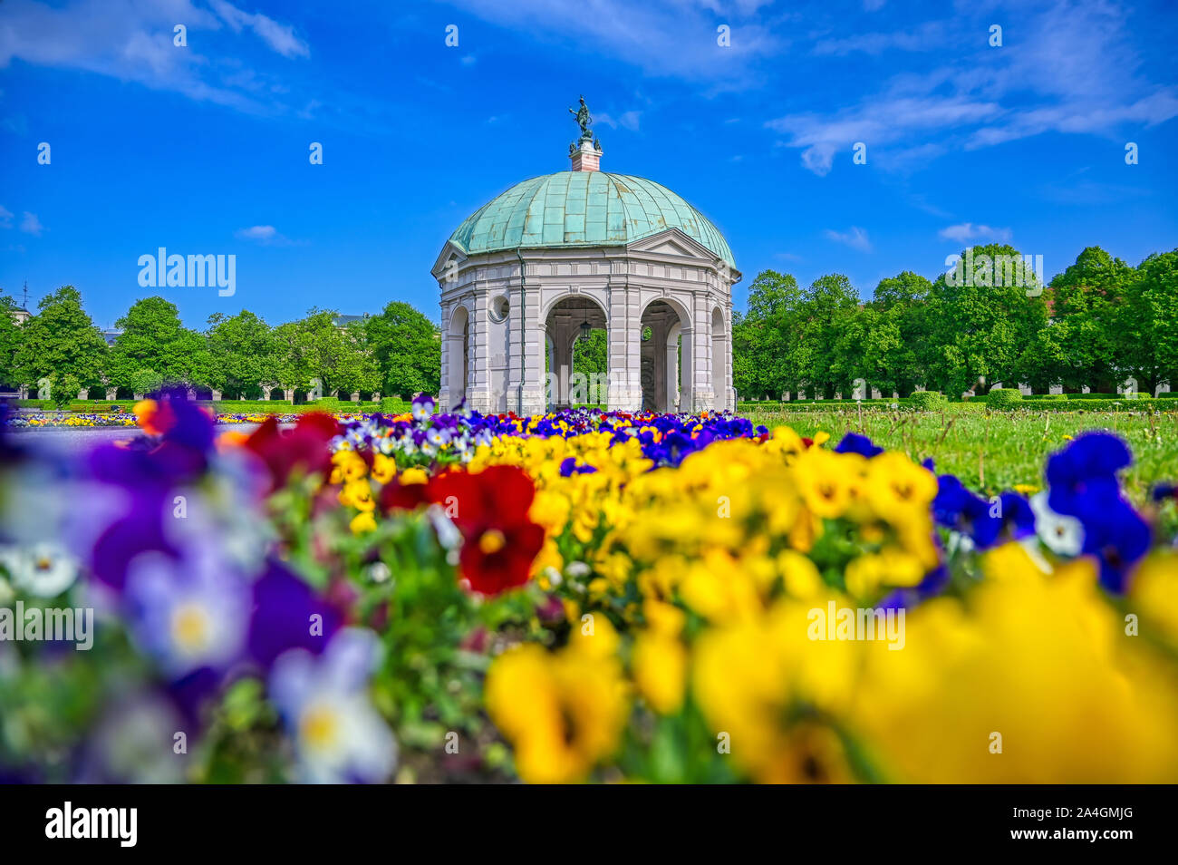 Der Hofgarten ist ein Garten im Zentrum von München, Bayern, Deutschland. Stockfoto