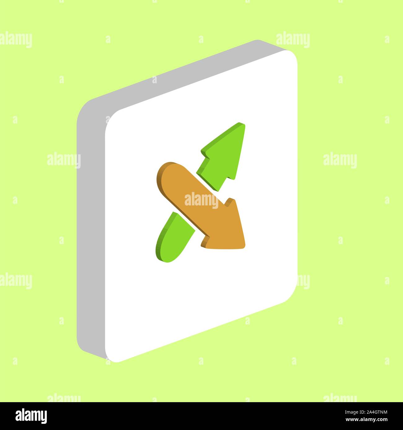 Kreuzung Pfeil einfachen Vektor icon. Abbildung: Symbol Design Template für web mobile UI-Element. Perfekte Farbe isometrische Piktogramm auf 3d-weißes Quadrat Stock Vektor