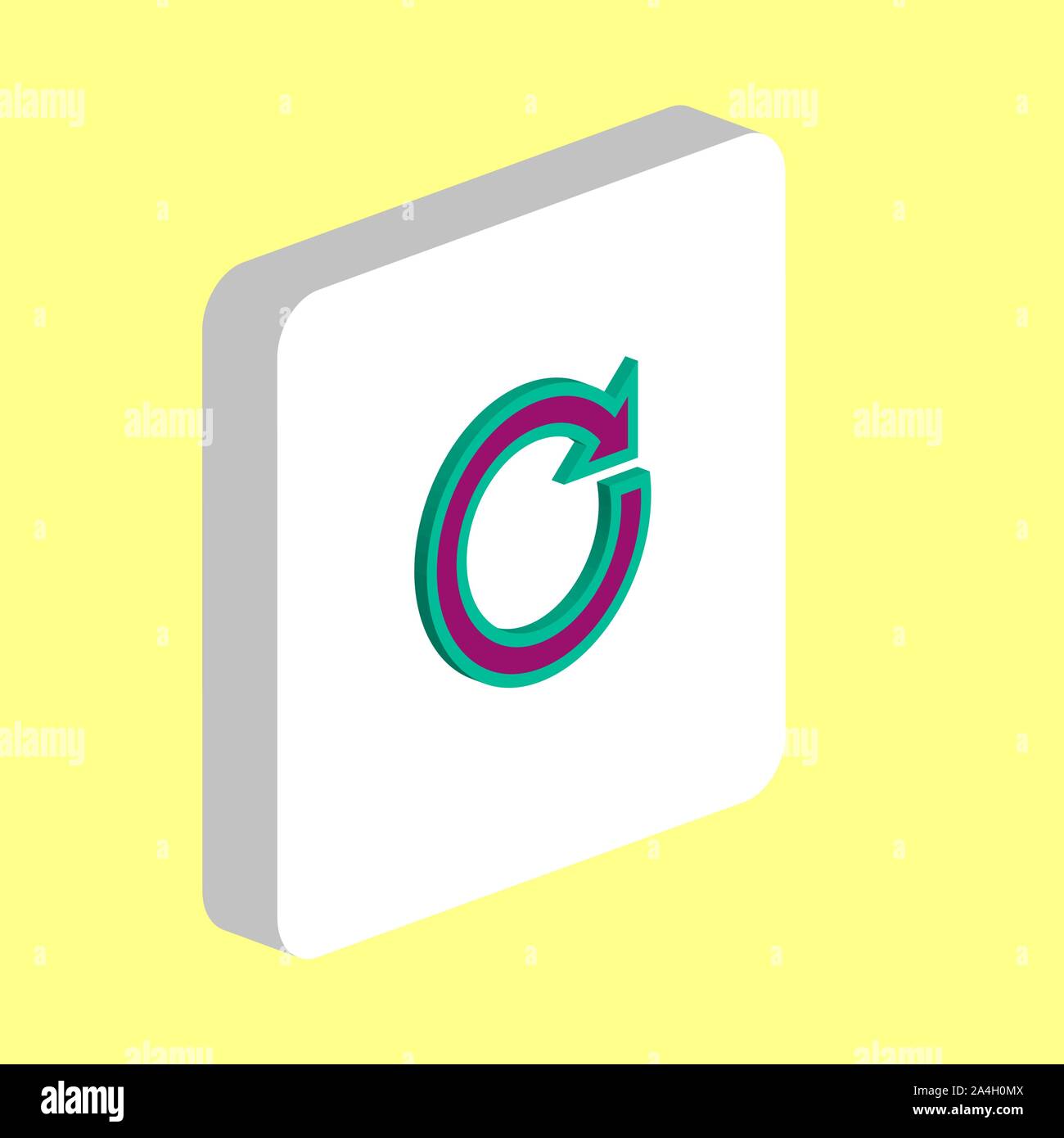 Reset Pfeil einfachen Vektor icon. Abbildung: Symbol Design Template für web mobile UI-Element. Perfekte Farbe isometrische Piktogramm auf 3d-weißes Quadrat. R Stock Vektor