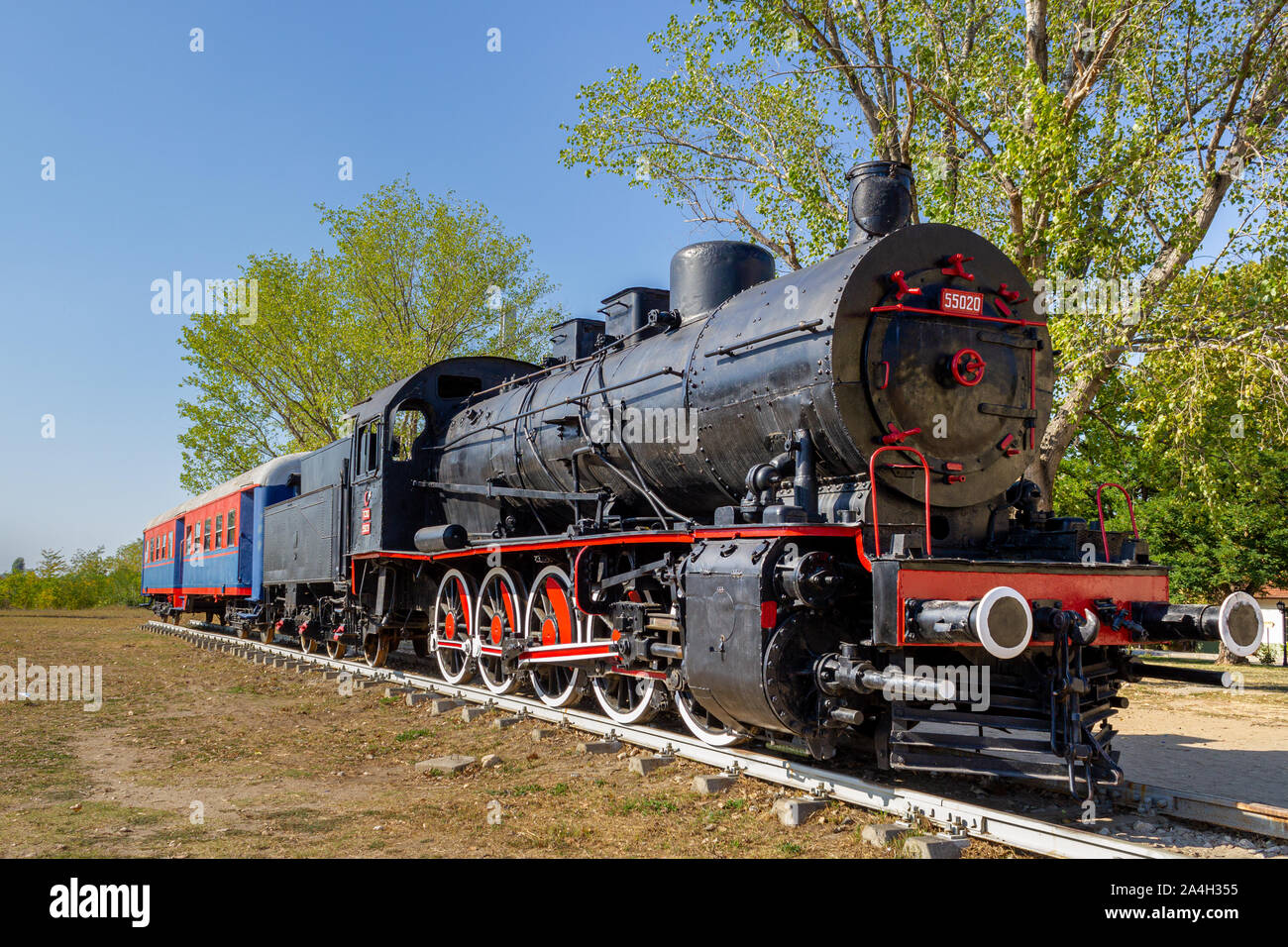 Alte Dampf Black Train Lokomotive Stockfoto