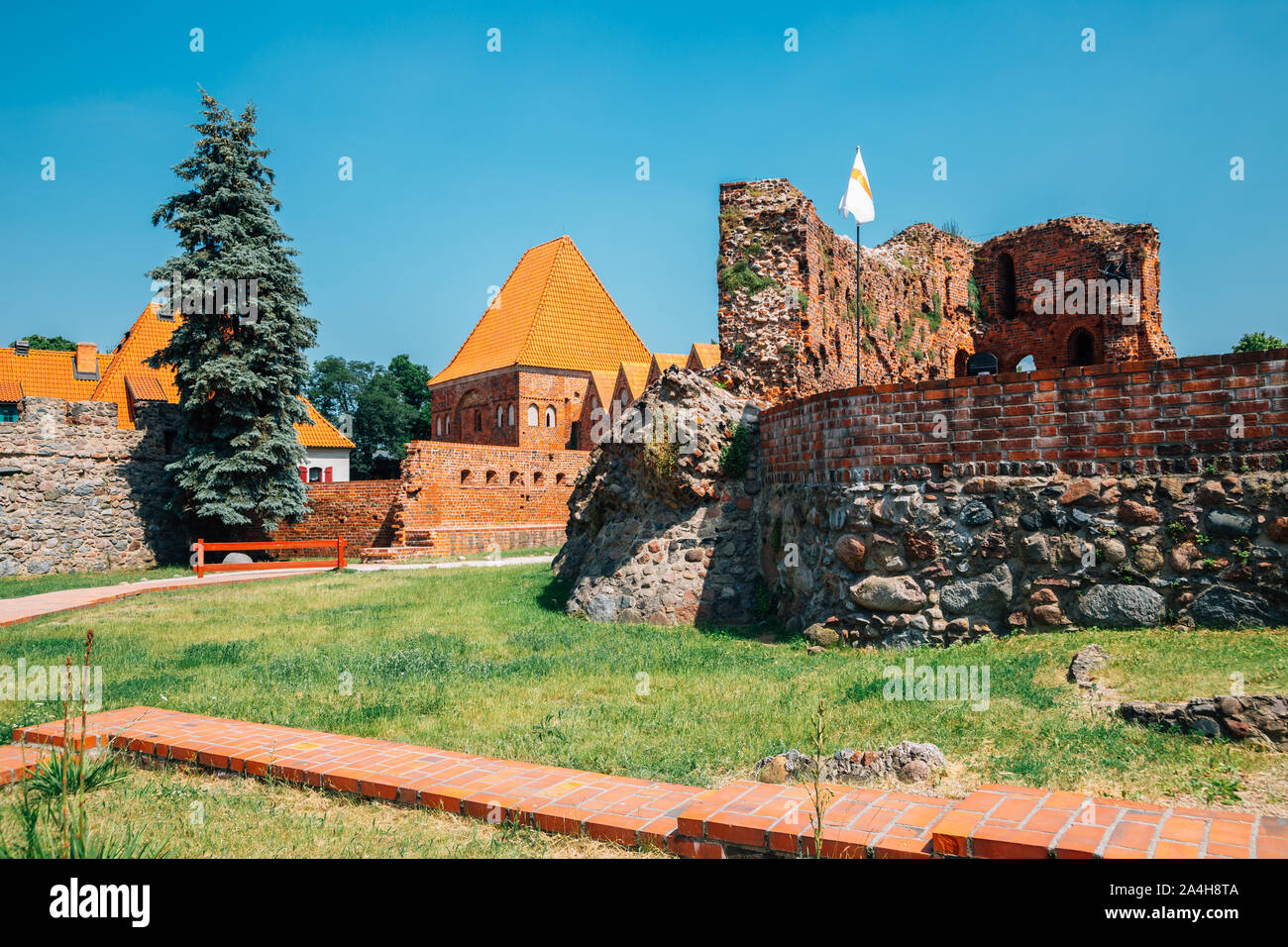 Teutonic Burgruinen in Torun, Polen Stockfoto