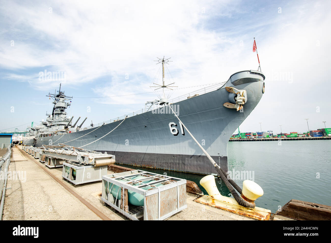 Schlachtschiff USS Iowa Museum in San Pedro, Kalifornien Stockfoto