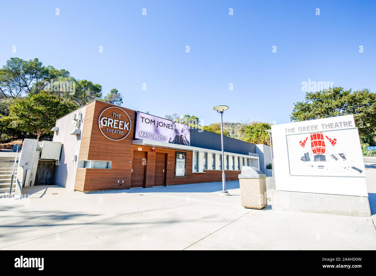 Das Griechische Theater ist ein Open air Veranstaltungsort im Griffith Park, Los Angeles, Kalifornien Stockfoto