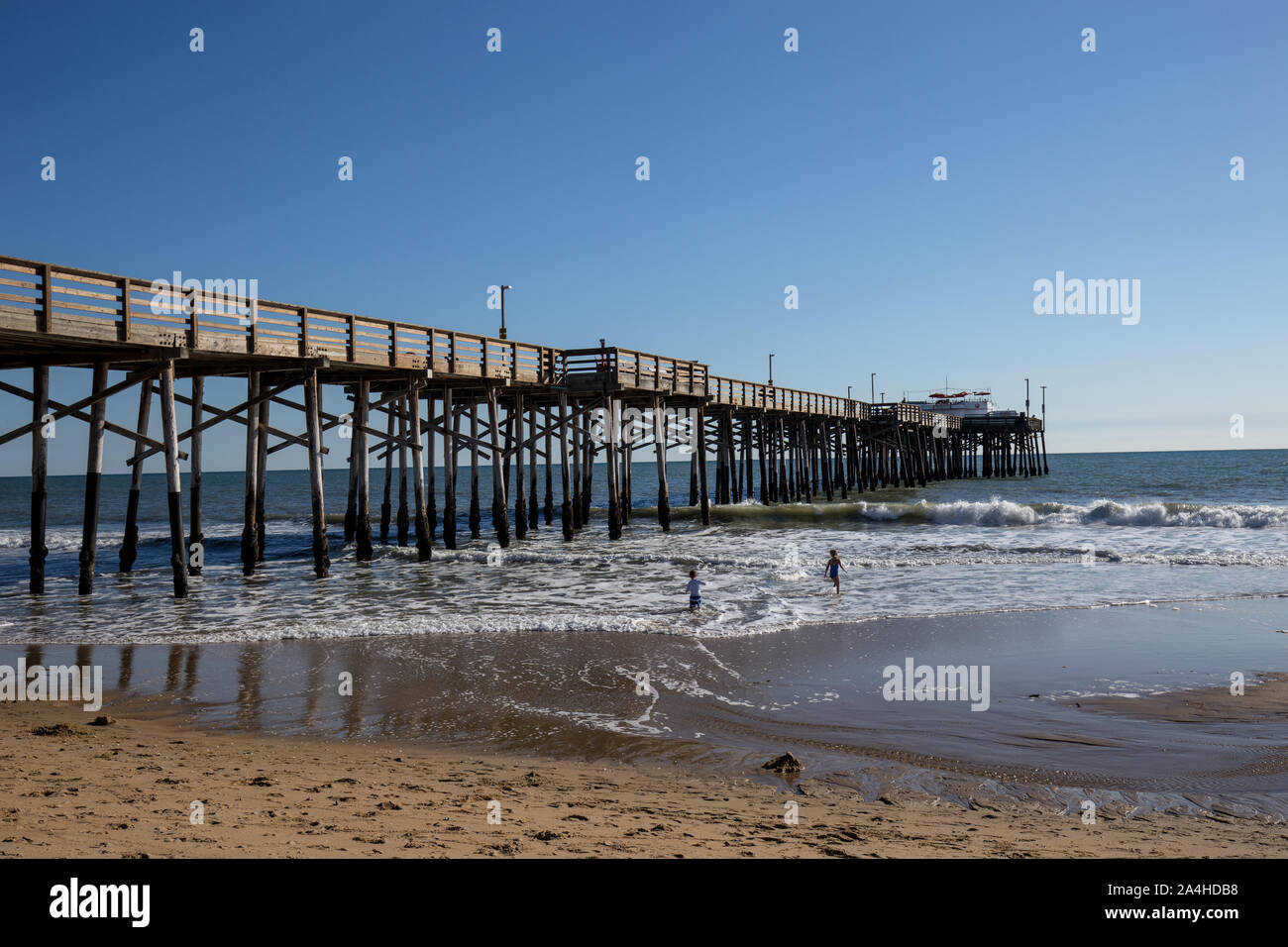 Balboa Pier in Newport Beach, Kalifornien Stockfoto