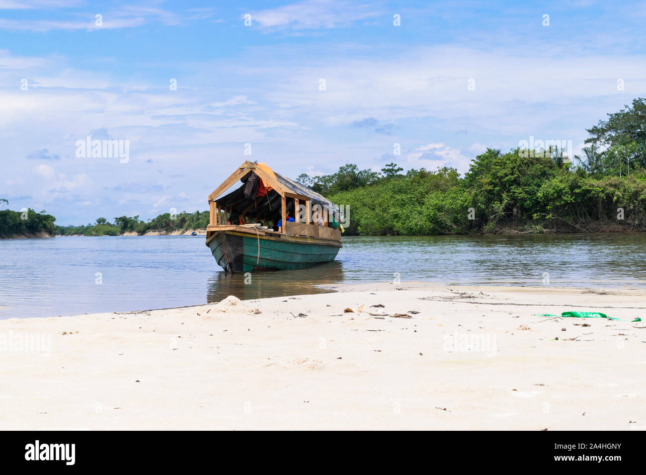 Amazonas, cargo Boot und Transportmittel, den Fluss zu überqueren Stockfoto