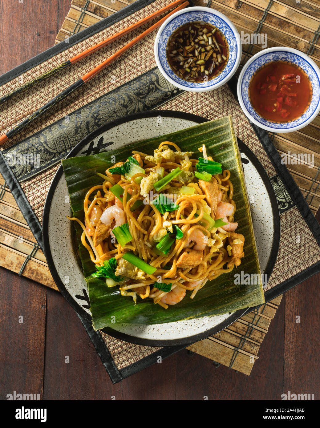 Mee Goreng. Gebratene Nudeln. Südostasien Essen Stockfoto