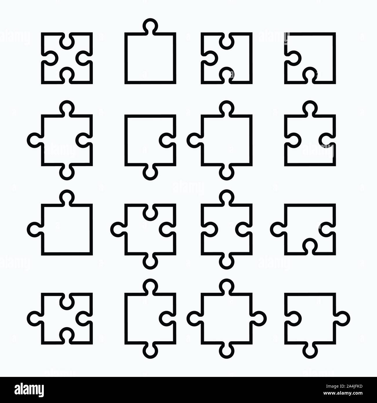 Puzzle Icon Set. Vector Illustration Stock Vektor