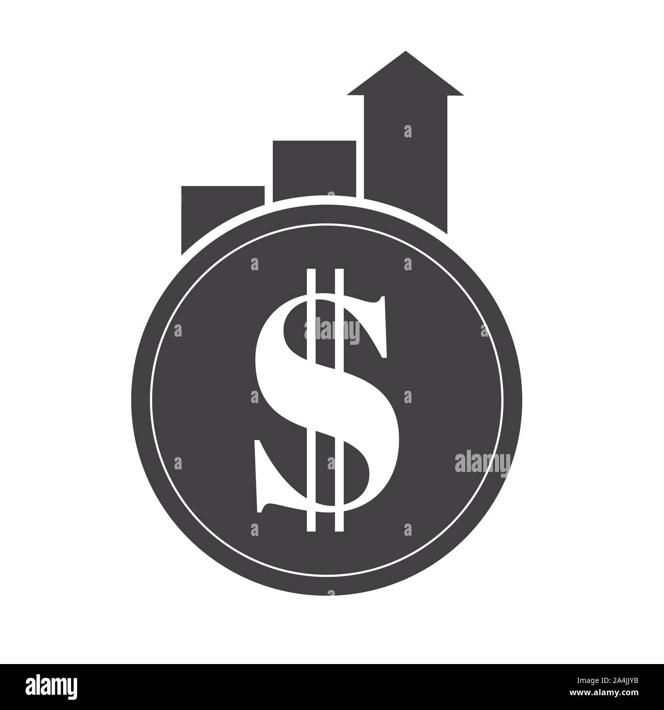 Finanzielle Wachstum Konzept. Finanzen Leistung der Return on Investment ROI mit Pfeil. Vector Illustration Stock Vektor