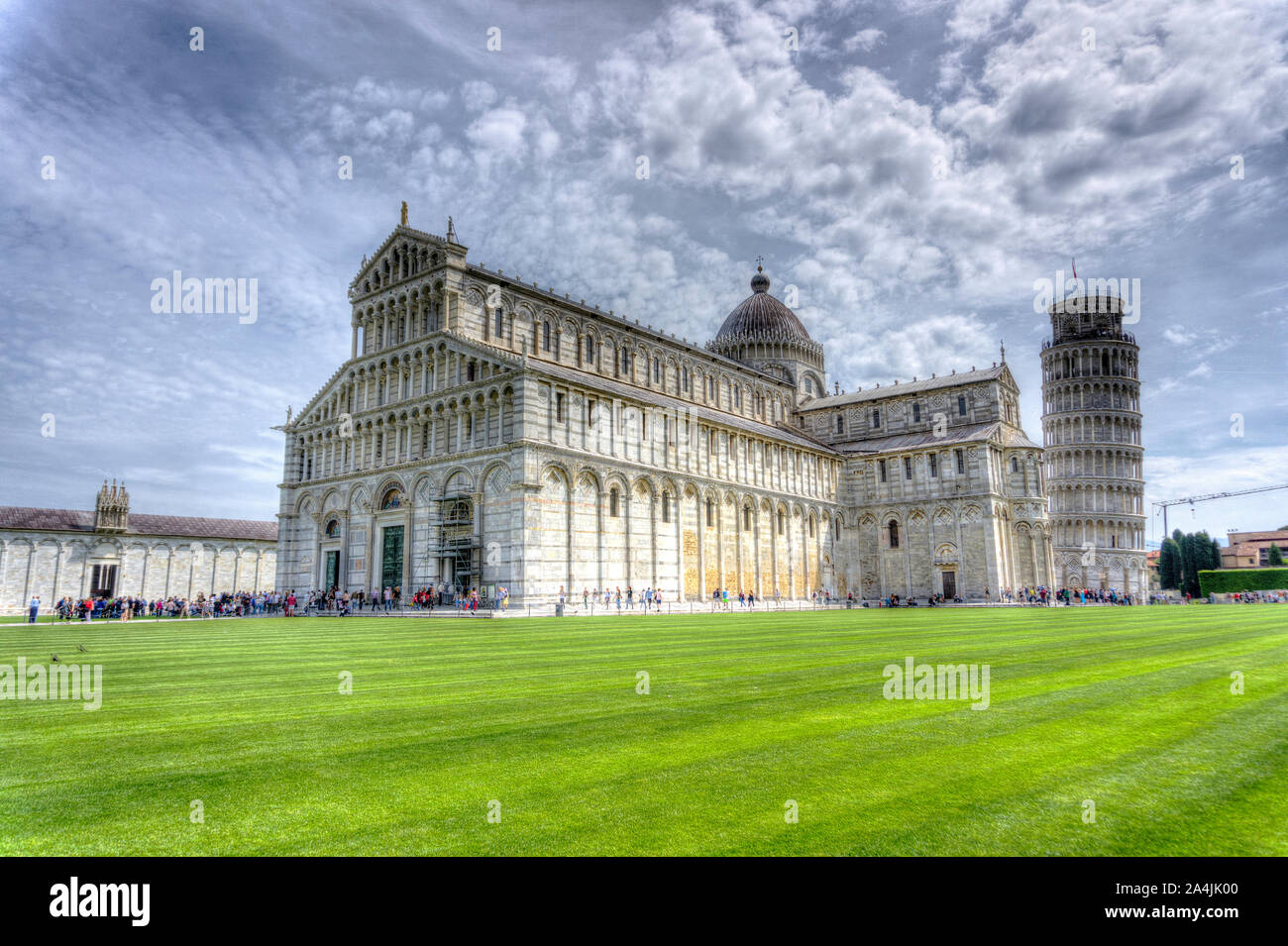 Italien, Toskana, Pisa, Piazza dei Miracoli, die Kathedrale Santa Maria Assunta und Schiefen Turm Stockfoto