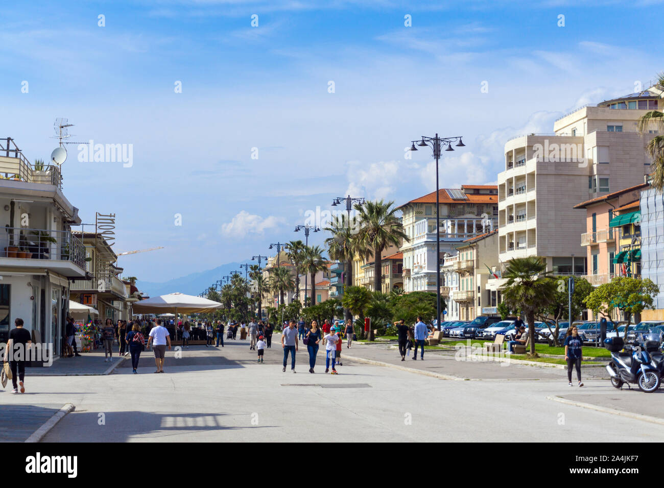 Italien, Toskana, Viareggio, Excelsior Hotel an der Promenade Stockfoto