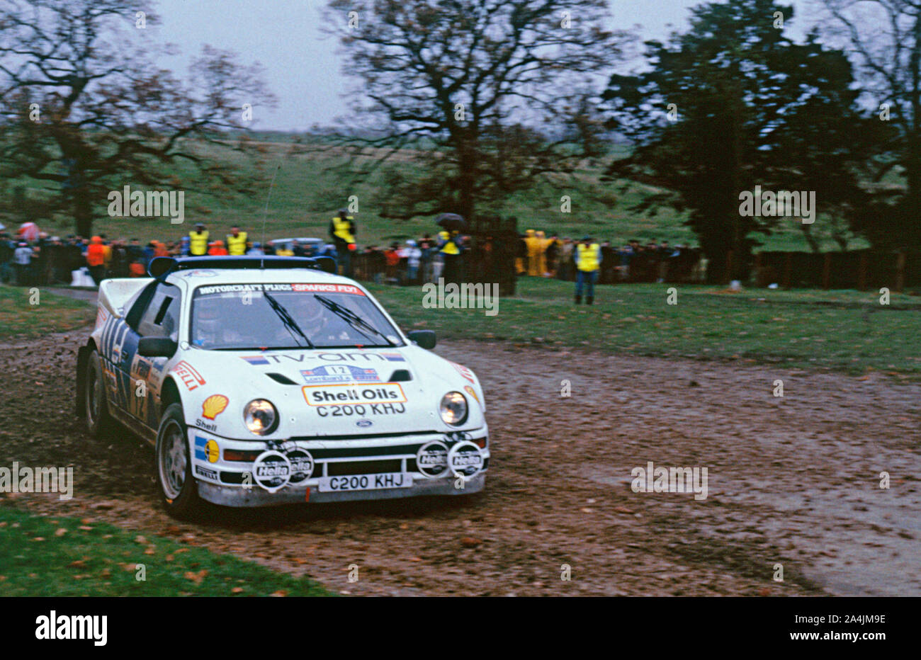 Ford RS 200, Mark Lovell, 1986 RAC Rally. Stockfoto
