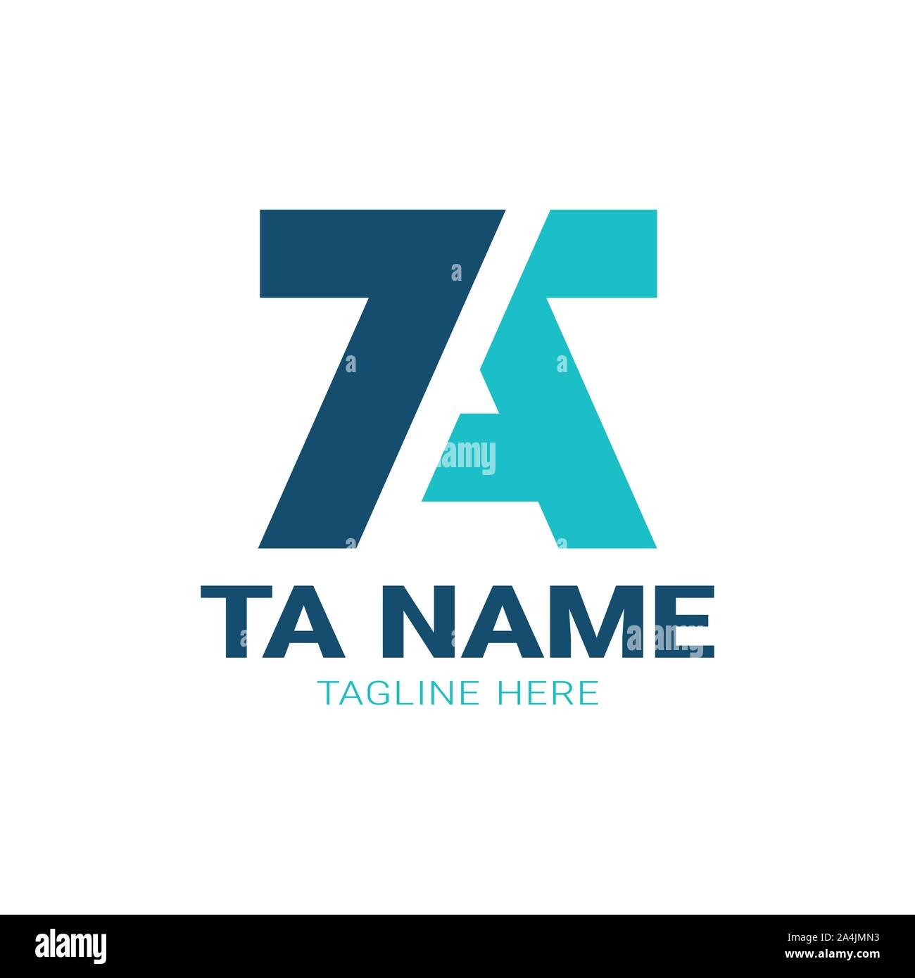 Erste bei TA Schreiben Logo Design Vector Template. Kreative und minimale Alphabet T einen Buchstaben Symbol Abbildung Stock Vektor