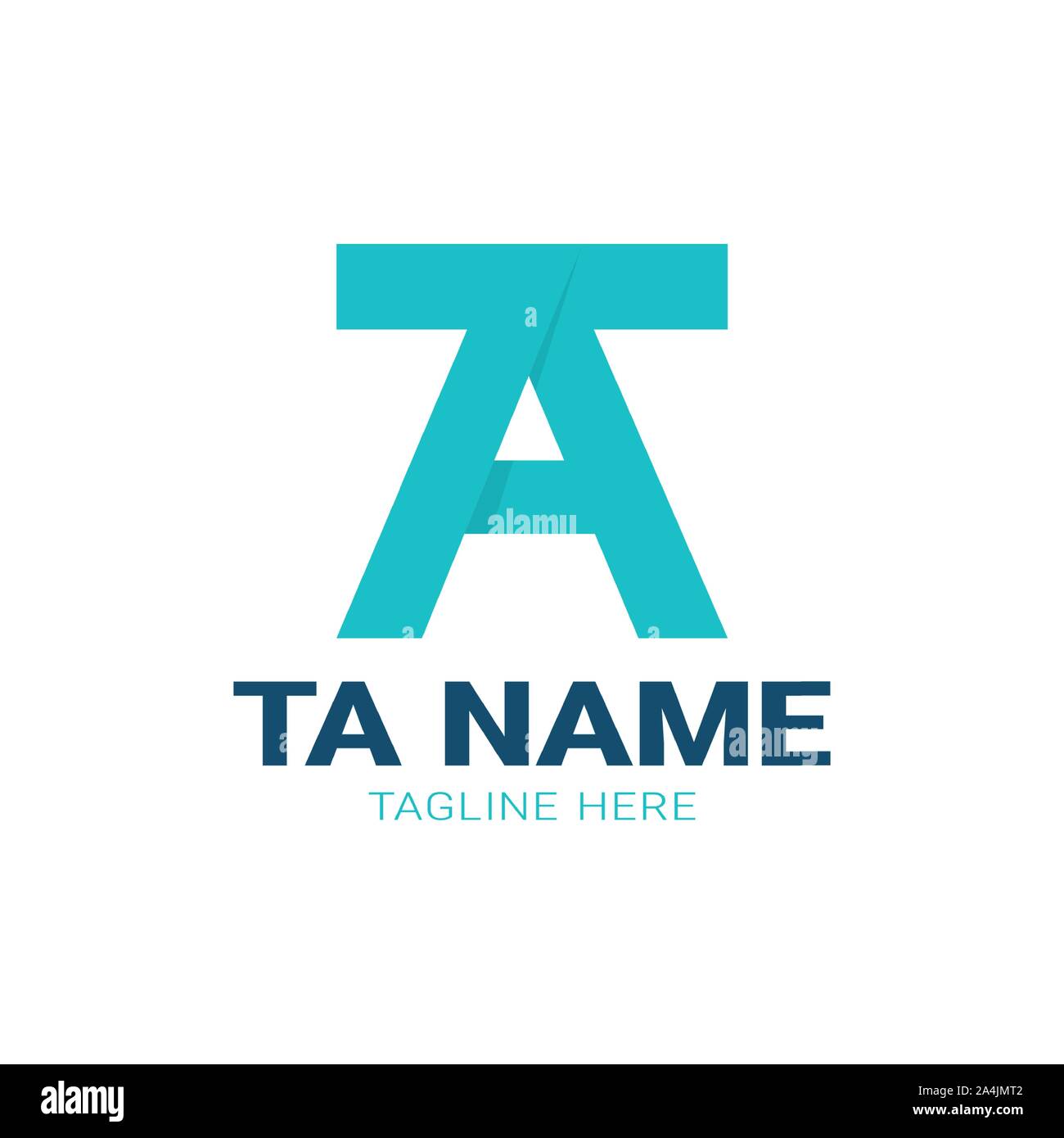Erste bei TA Schreiben Logo Design Vector Template. Kreative und minimale Alphabet T einen Buchstaben Symbol Abbildung Stock Vektor