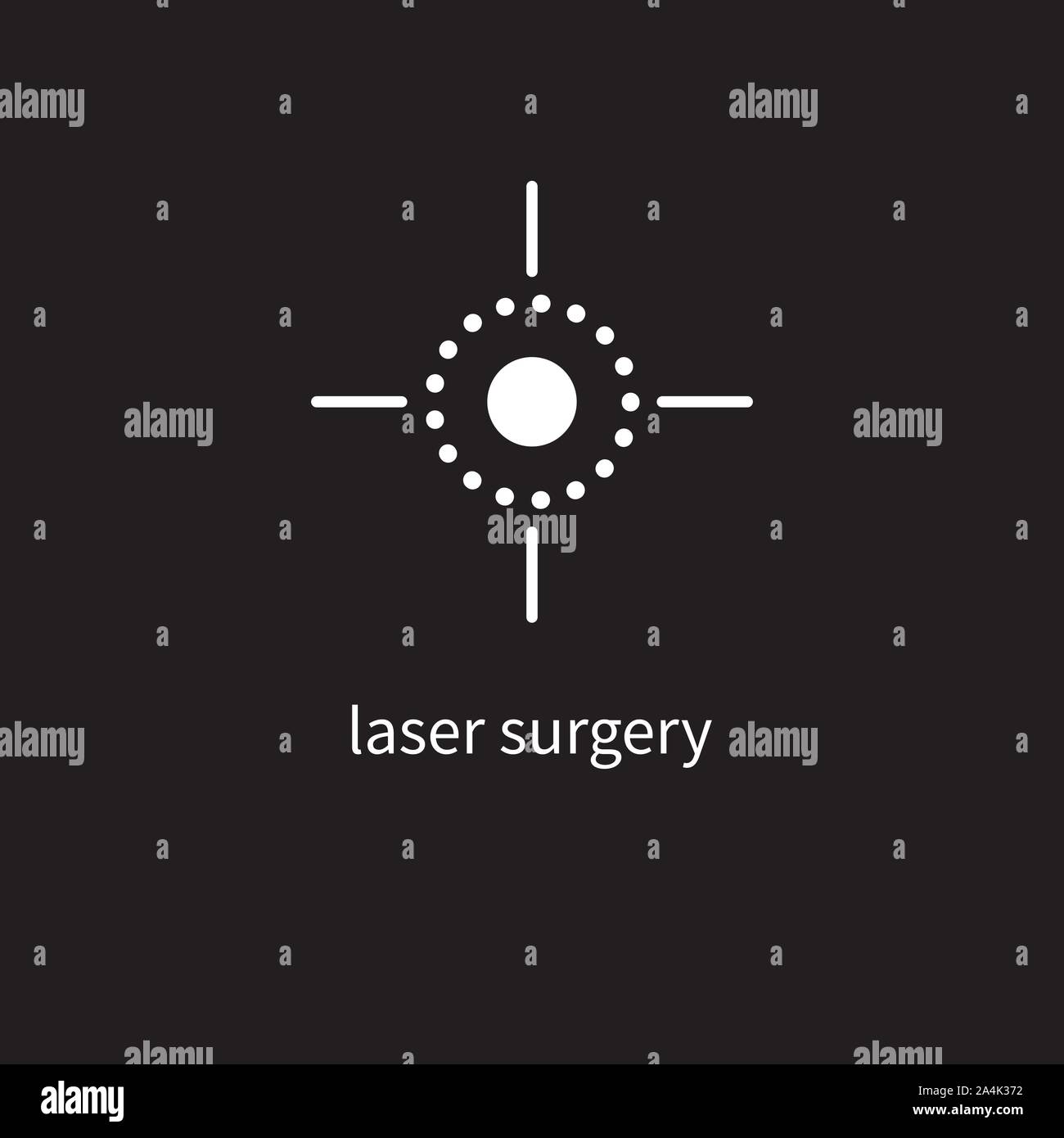 Laser Augen Chirurgie, lasik Symbol Leitung, Medizinische Klinik logo, Katarakt, miopia Behandlung. Vektor Zeichen Stock Vektor